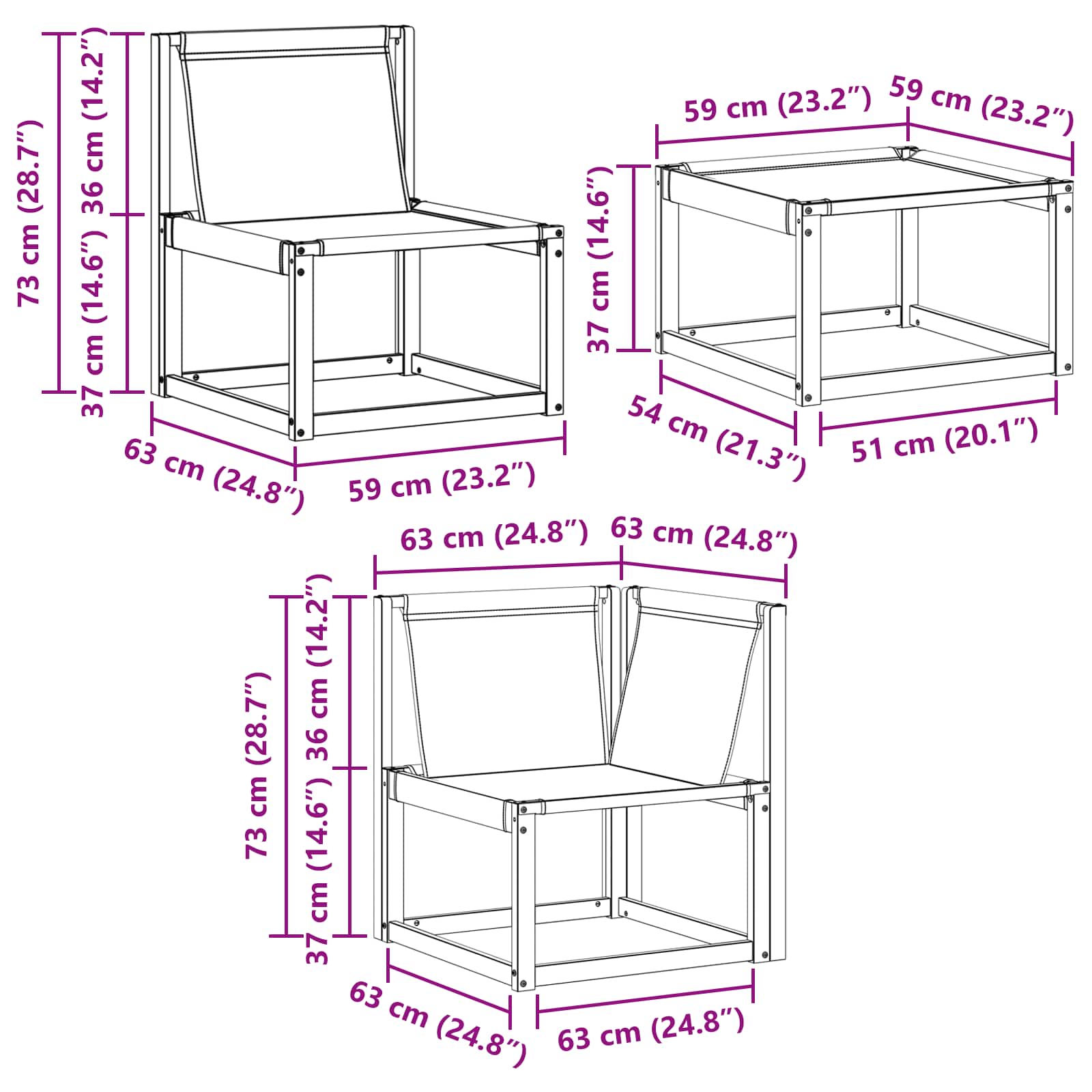 Outdoor-Sofagarnitur 7 stk. Natur und Beige