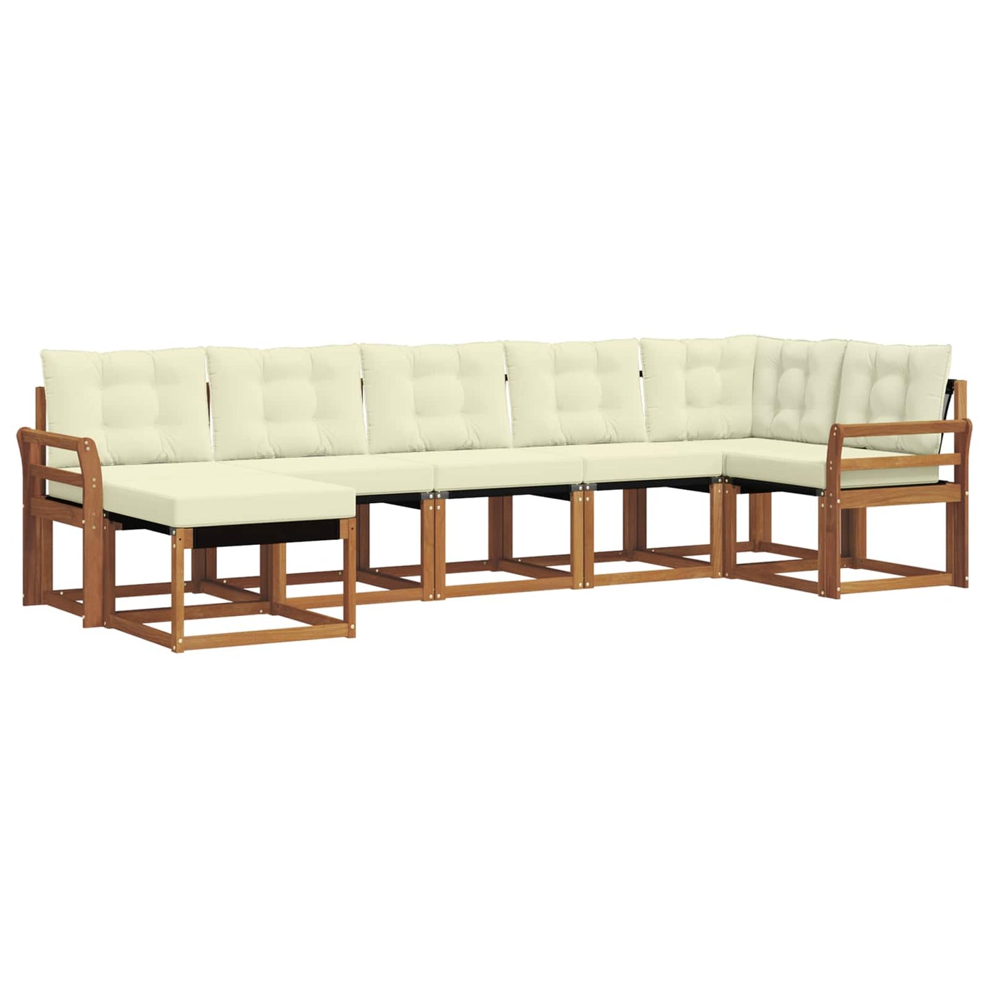 Outdoor-Sofagarnitur 7 stk. Natur und Creme