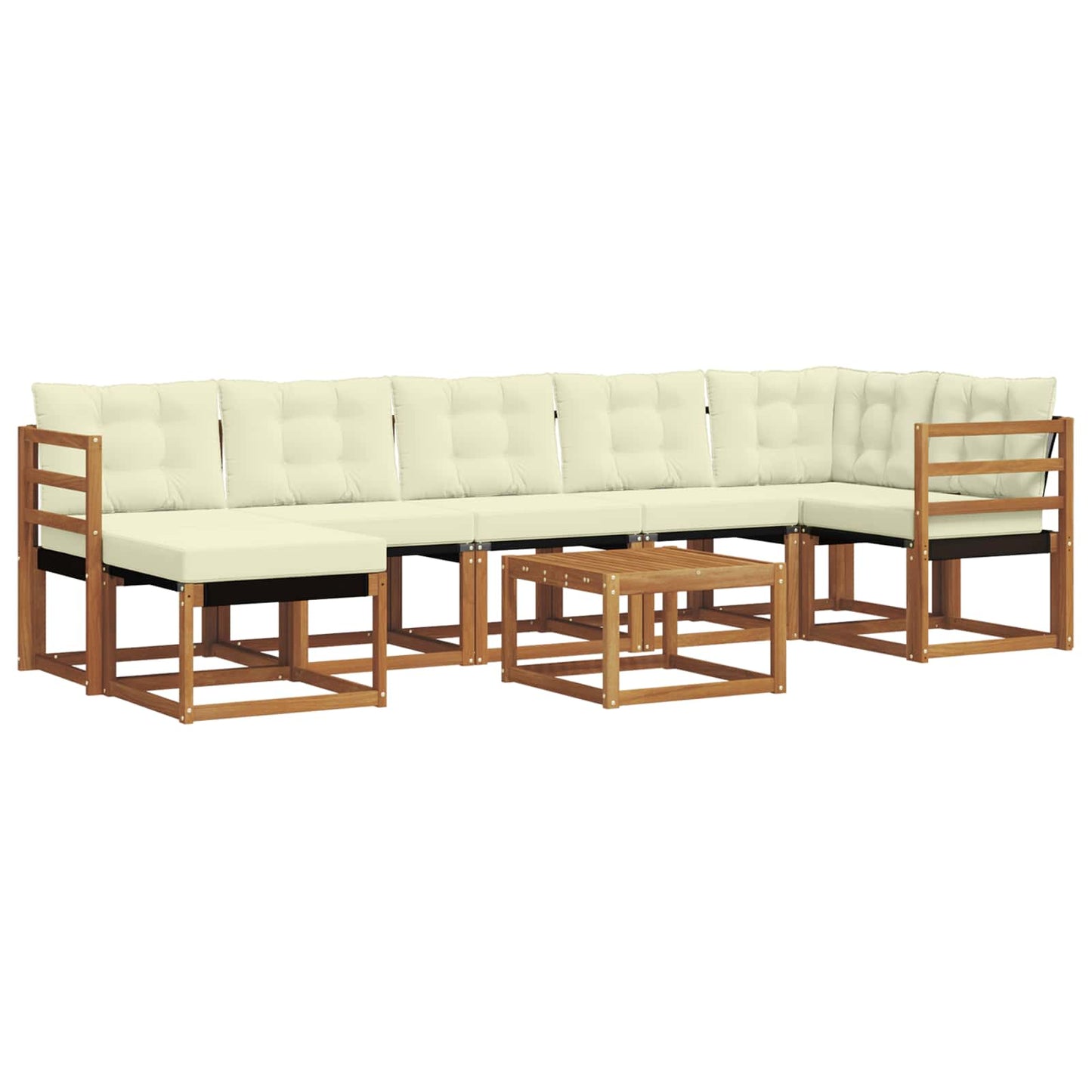 Outdoor-Sofagarnitur mit Kissen 8 pcs Natur und Creme