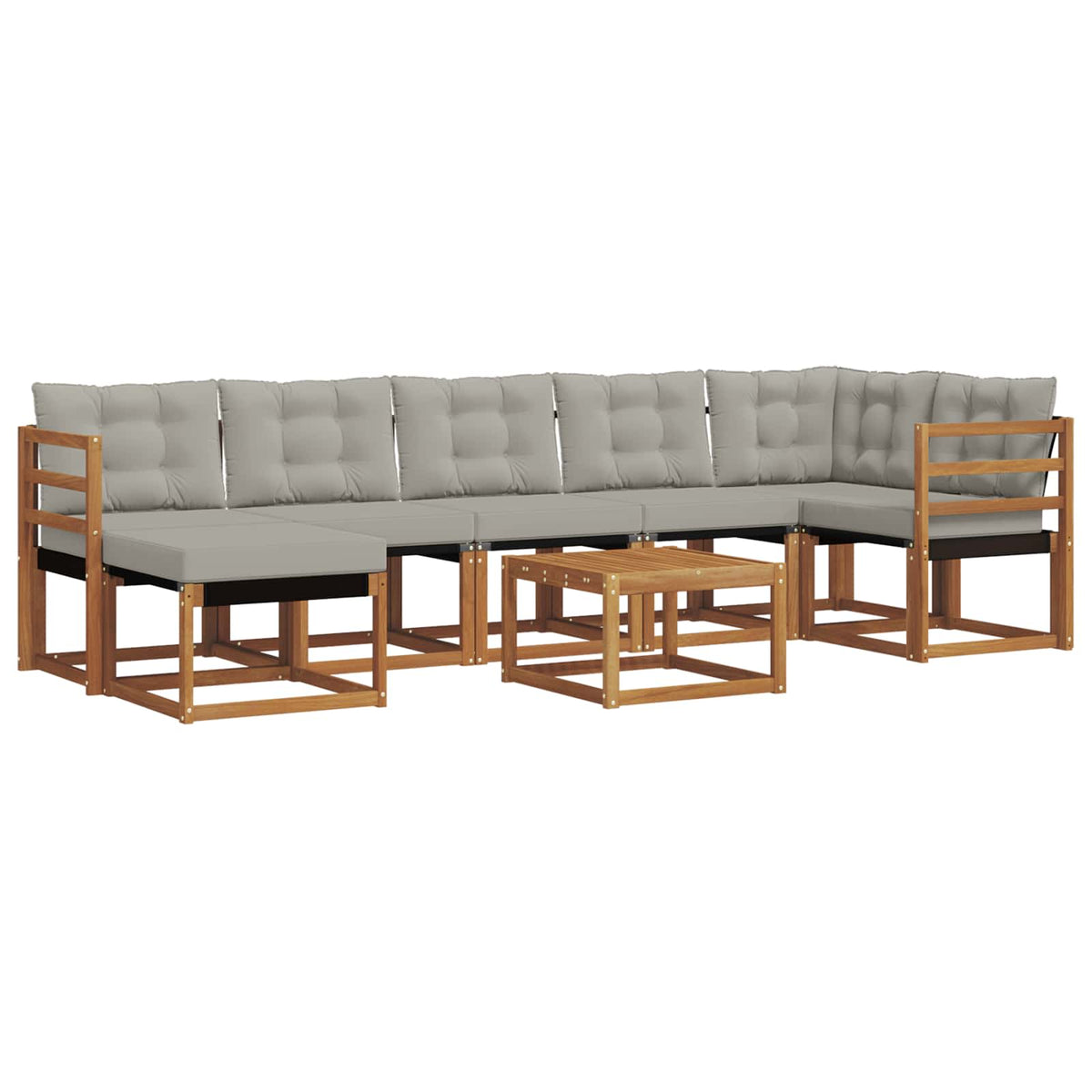 Outdoor-Sofagarnitur 8 stk. Natur und Hellgrau