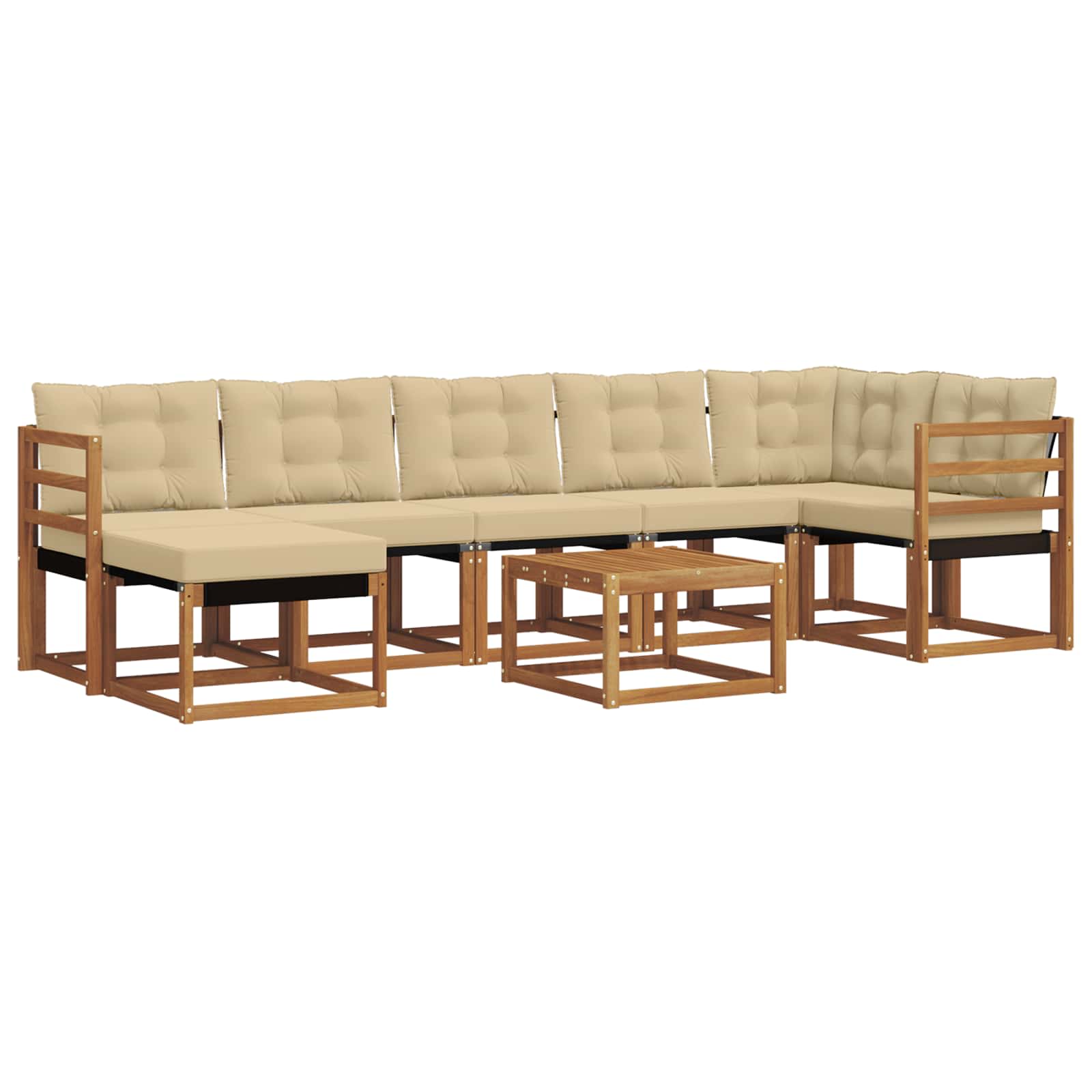 Outdoor-Sofagarnitur 8 stk. Natur und Beige