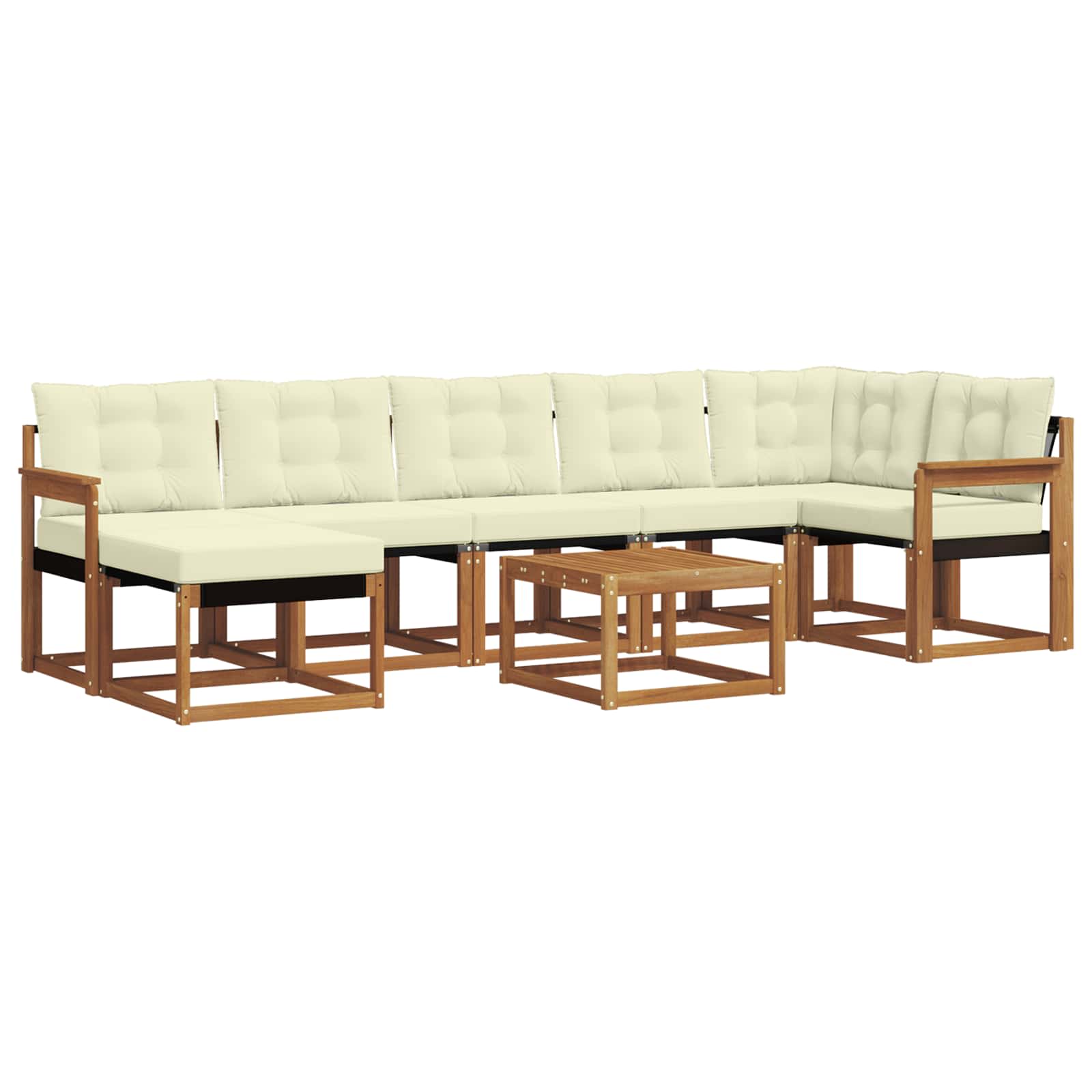 Outdoor-Sofagarnitur 8 stk. Natur und Creme
