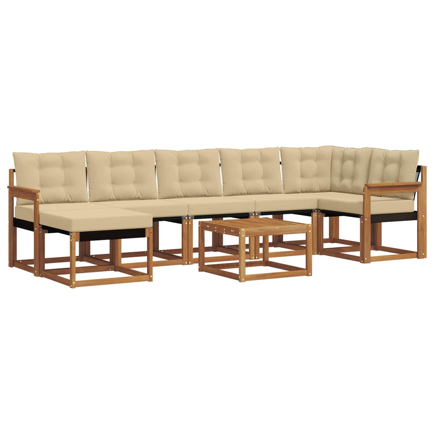 Outdoor-Sofagarnitur 8 stk. Natur und Beige