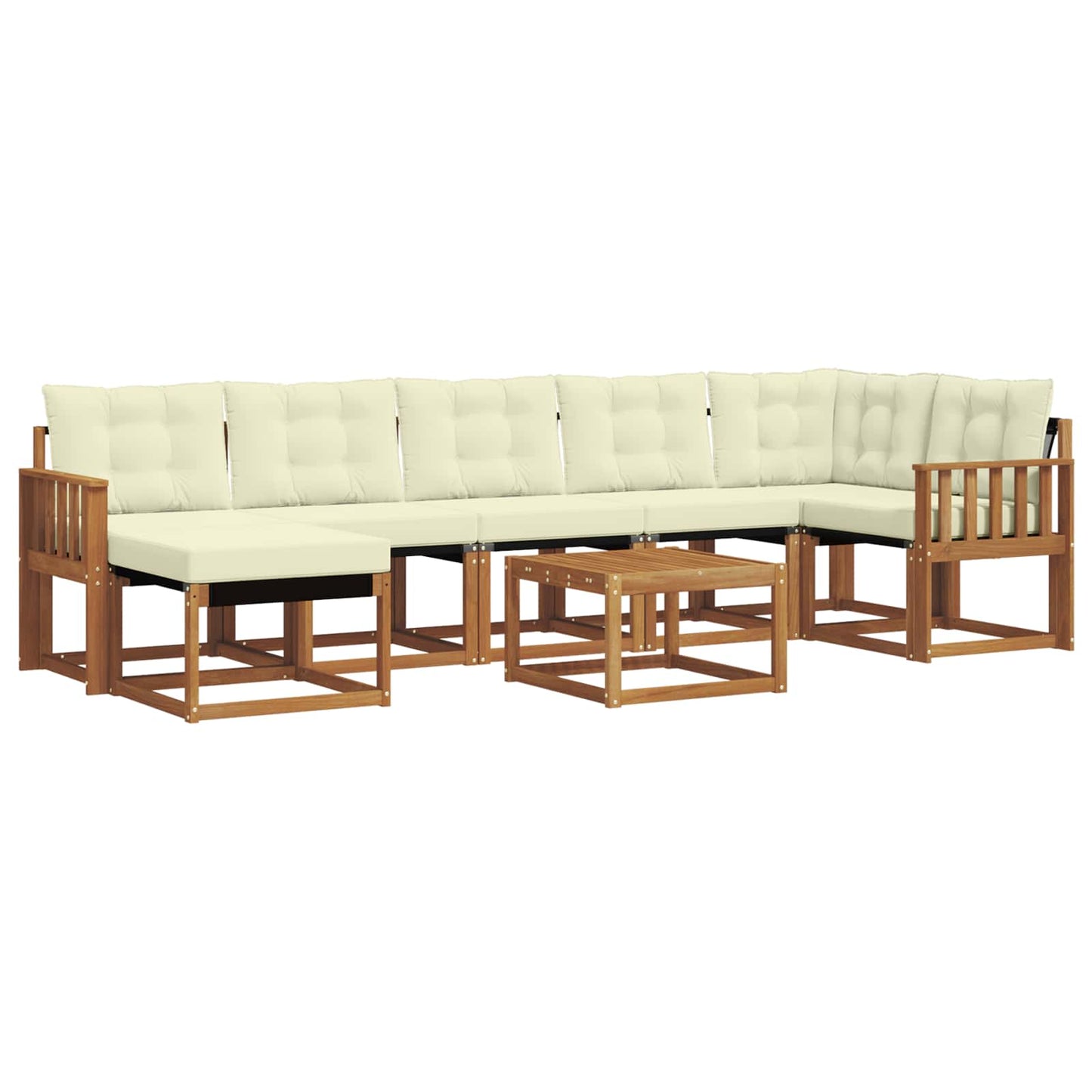 Outdoor-Sofagarnitur 8 stk. Natur und Creme