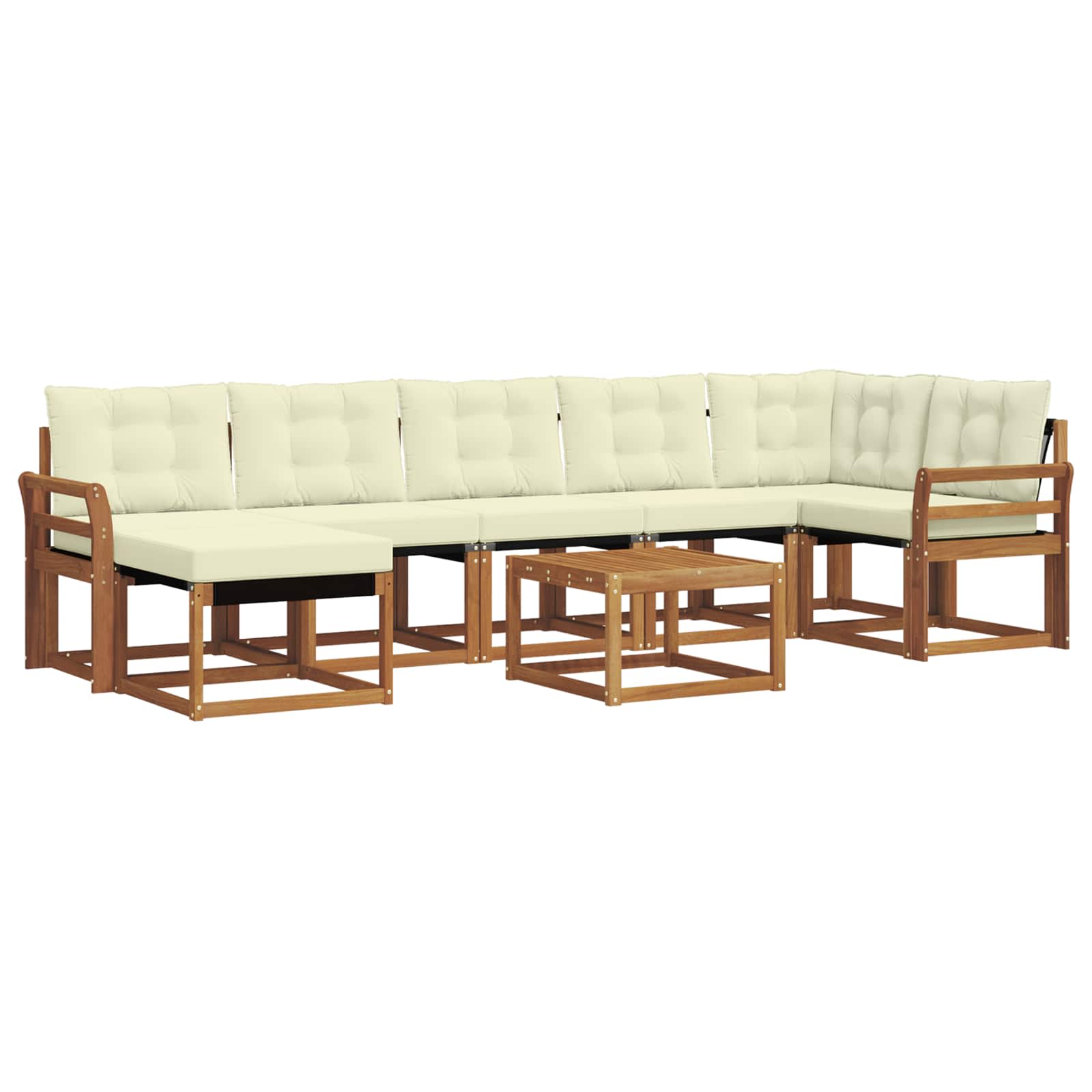 Outdoor-Sofagarnitur 8 stk. Natur und Creme