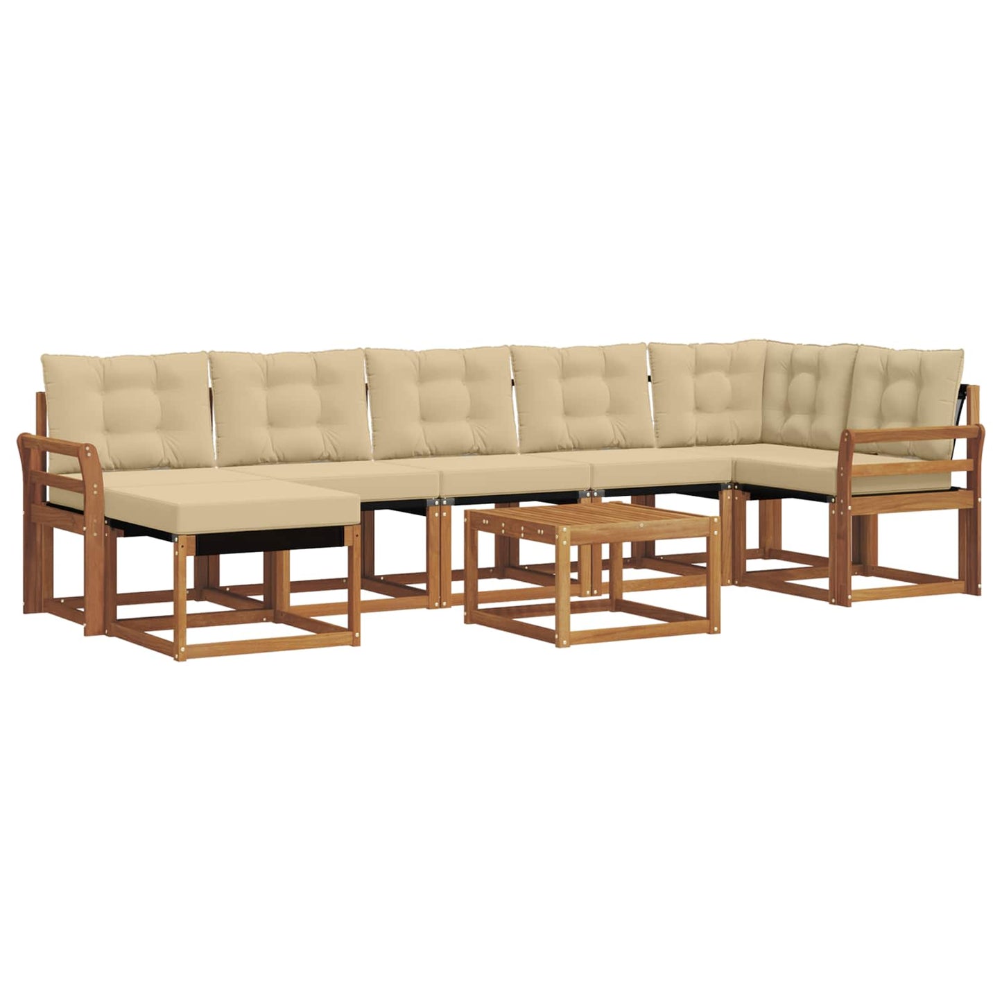 Outdoor-Sofagarnitur 8 stk. Natur und Beige