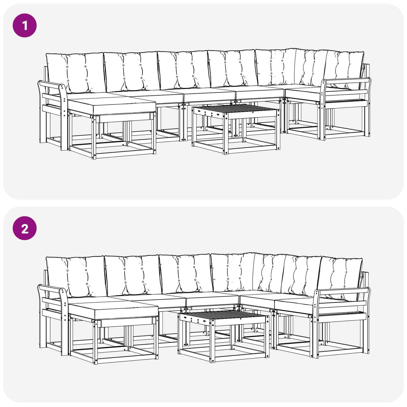 Outdoor-Sofagarnitur 8 stk. Natur und Beige