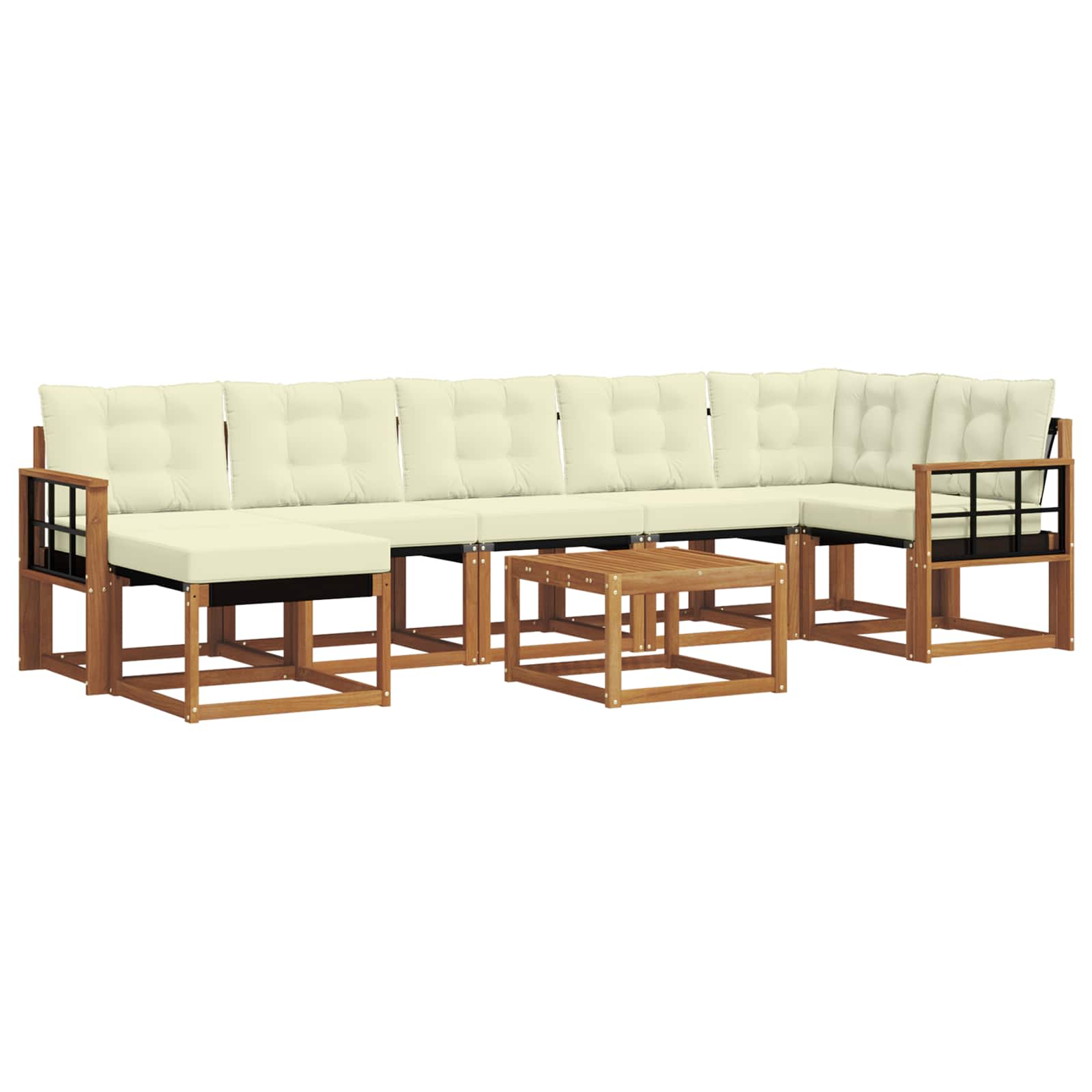 Outdoor-Sofagarnitur 8 stk. Natur und Creme
