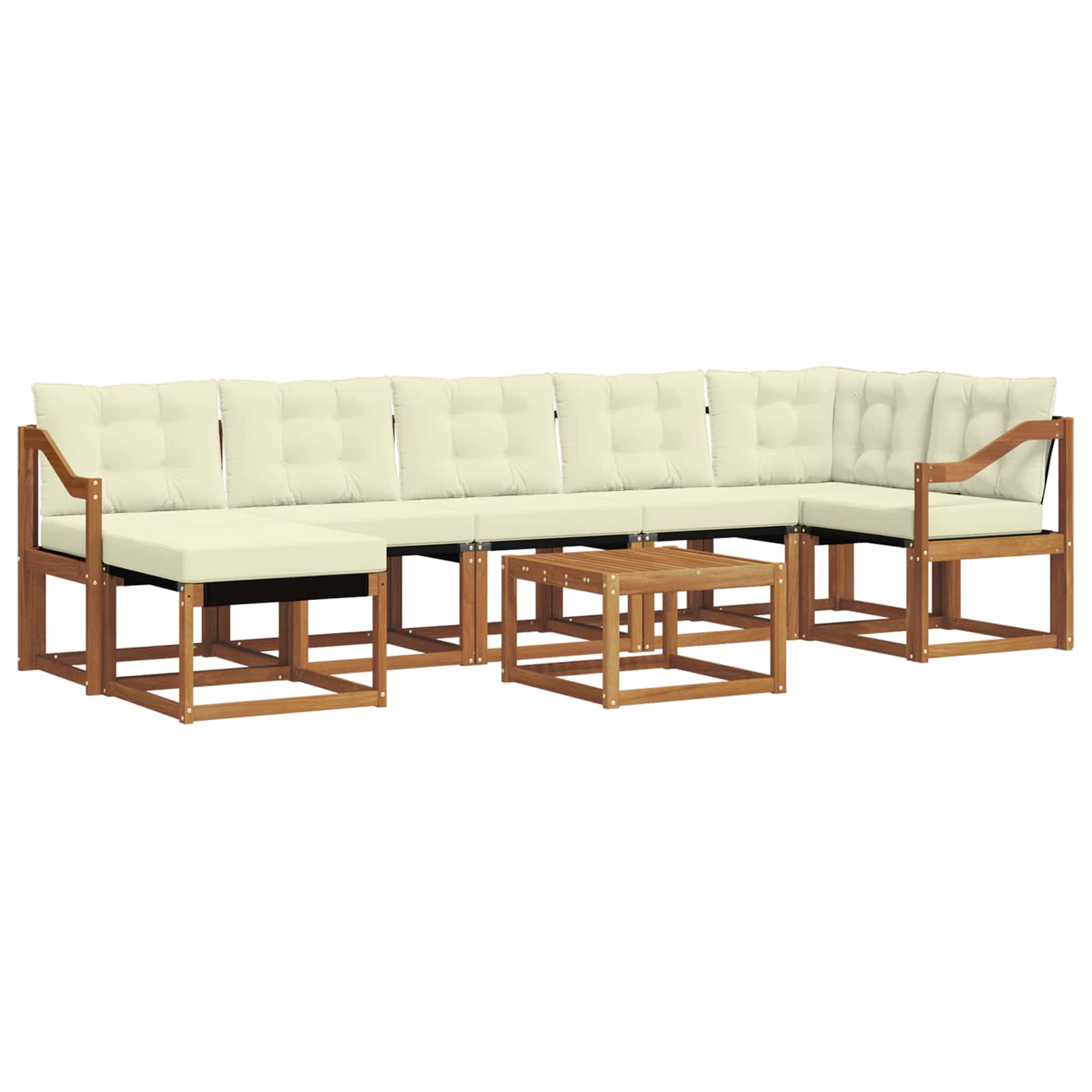 Outdoor-Sofagarnitur 8 stk. Natur und Creme
