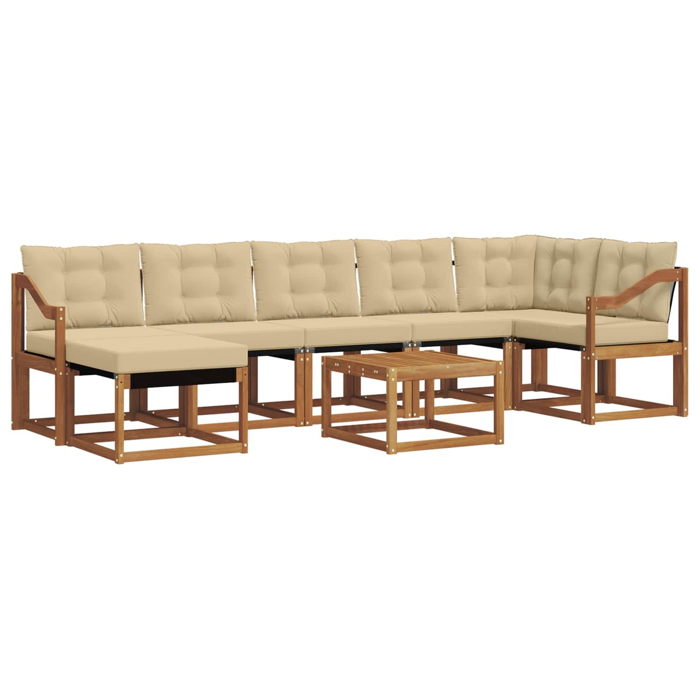 Outdoor-Sofagarnitur 8 stk. Natur und Beige