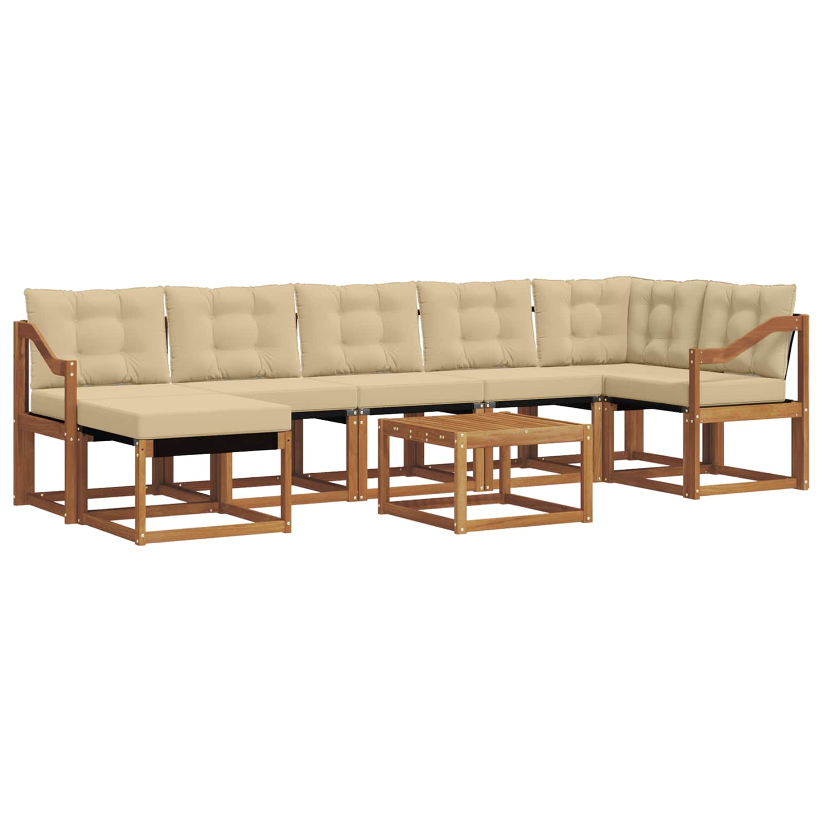 Outdoor-Sofagarnitur 8 stk. Natur und Beige