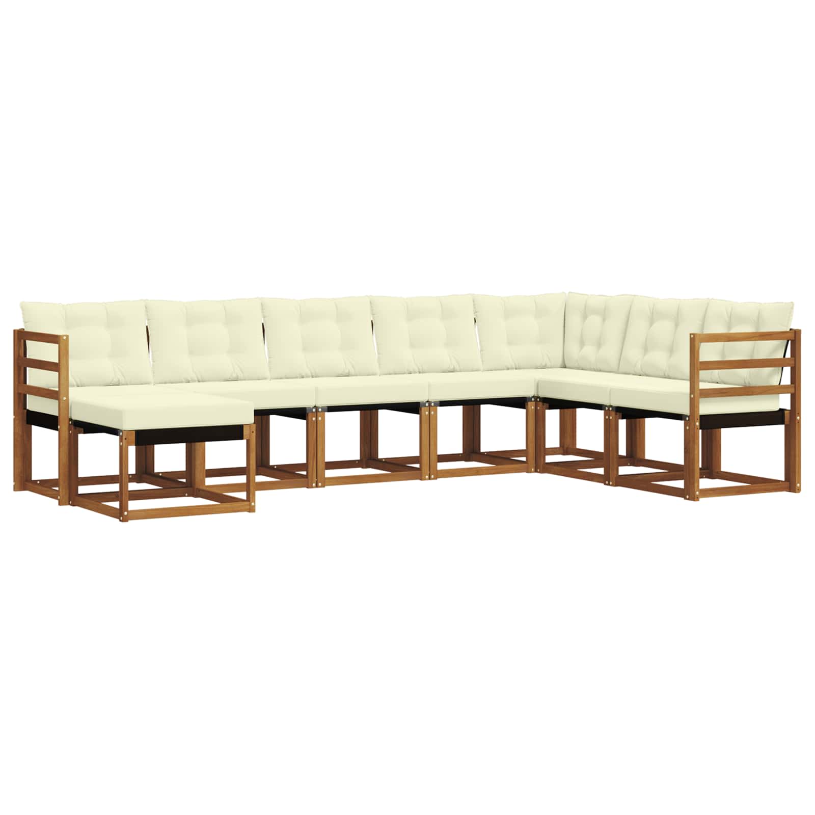 Outdoor-Sofagarnitur 8 stk. Natur und Creme