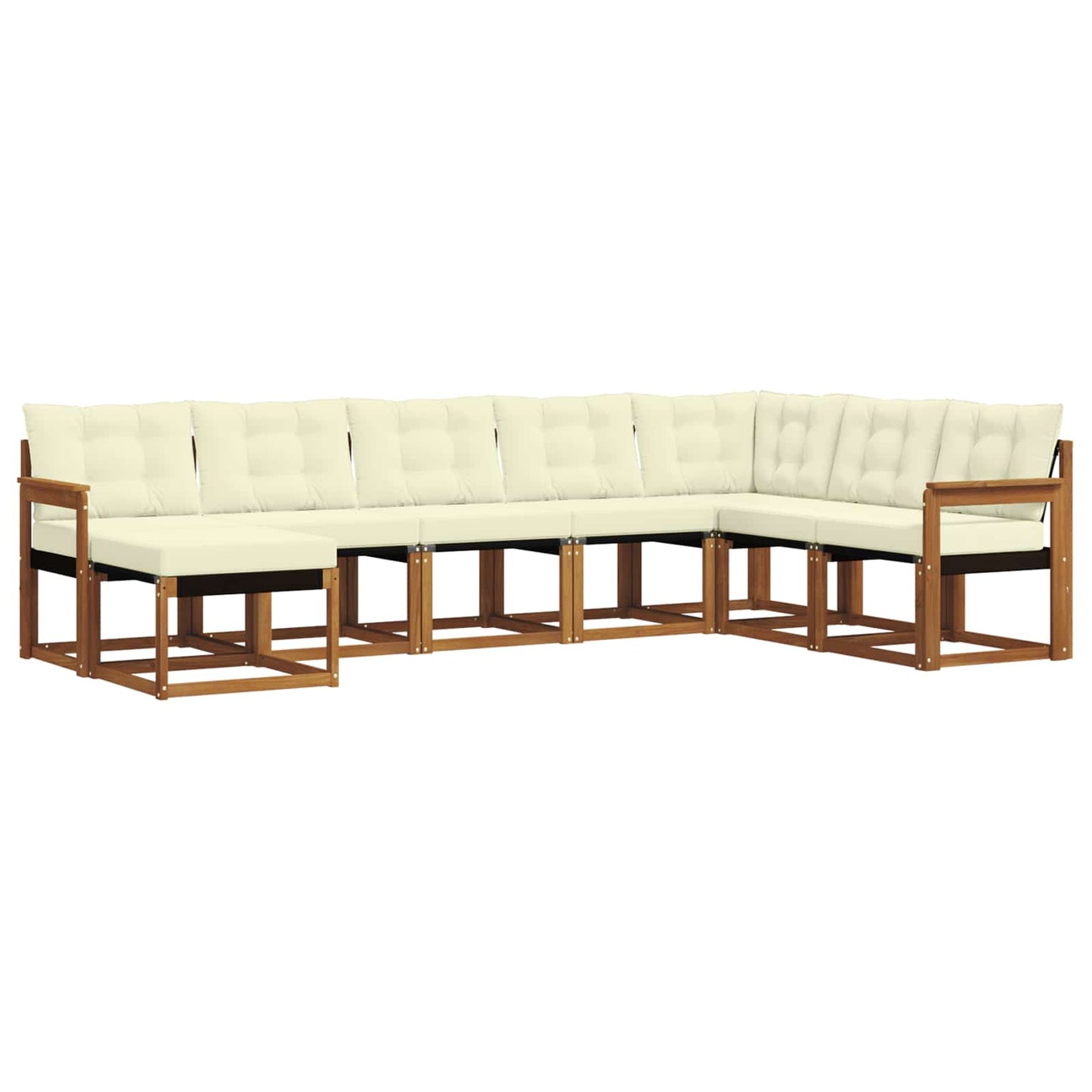 Outdoor-Sofagarnitur 8 stk. Natur und Creme