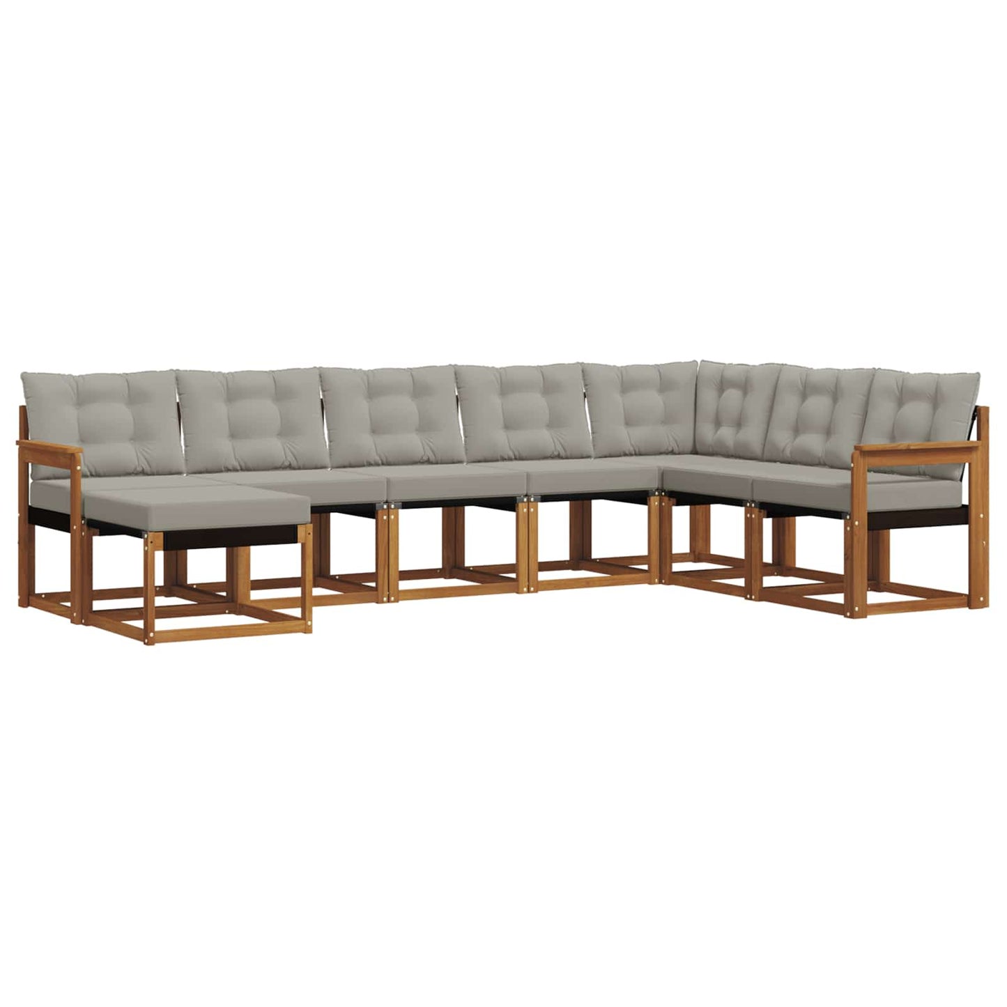 Outdoor-Sofagarnitur mit Kissen 8 pcs Natürlich und Hellgrau
