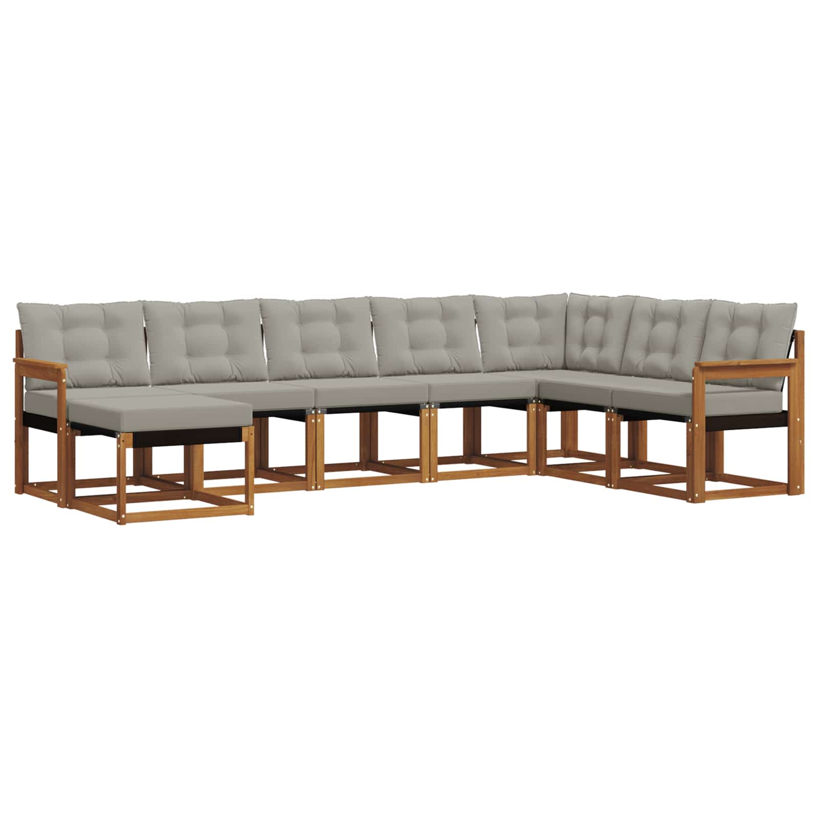 Outdoor-Sofagarnitur mit Kissen 8 pcs Natürlich und Hellgrau