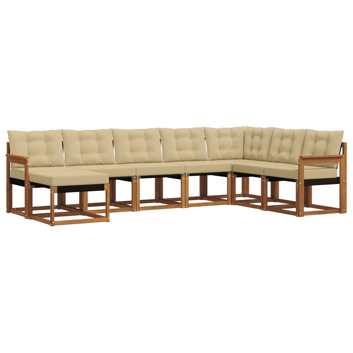 Outdoor-Sofagarnitur 8 stk. Natur und Beige