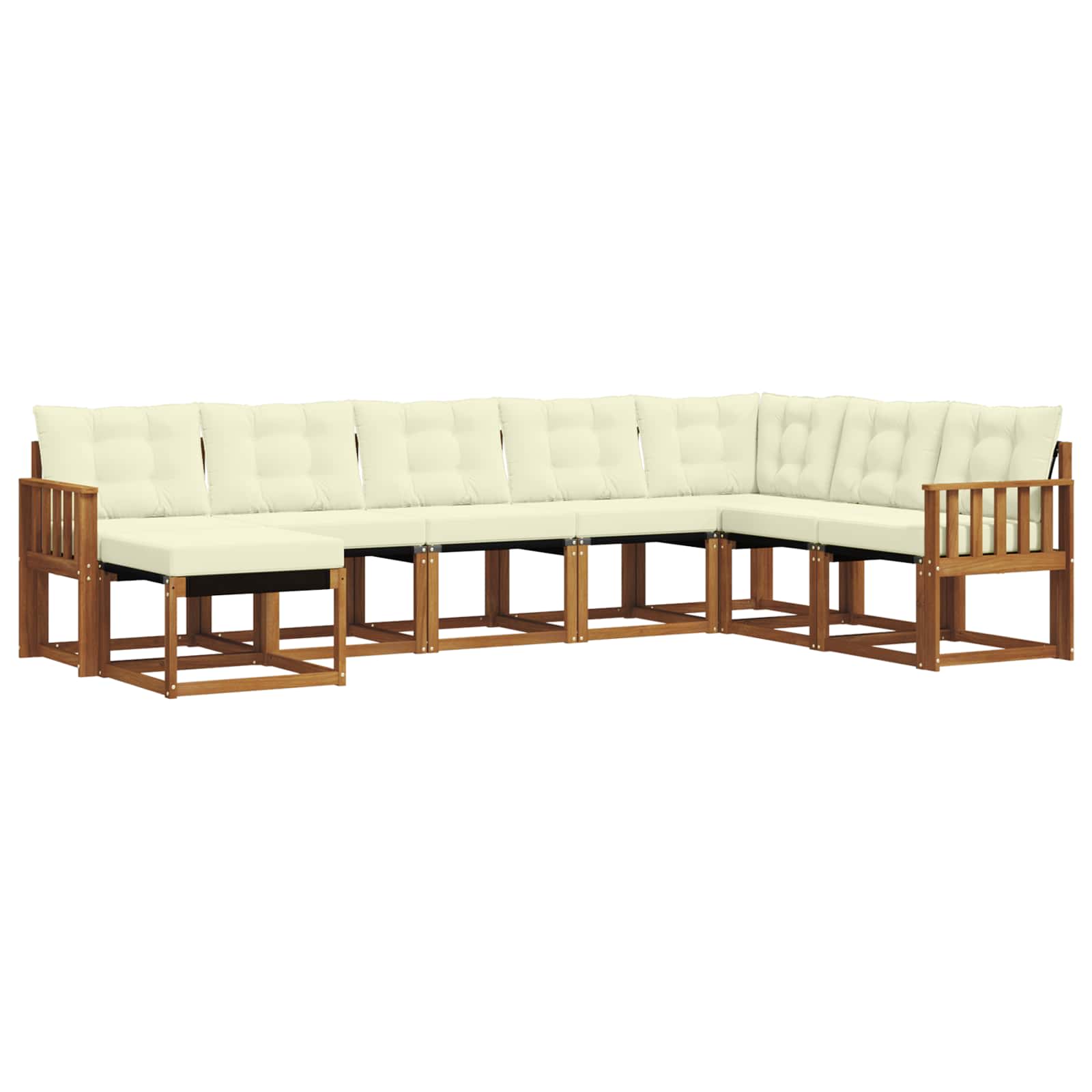 Outdoor-Sofagarnitur mit Kissen 8 pcs Natur und Creme