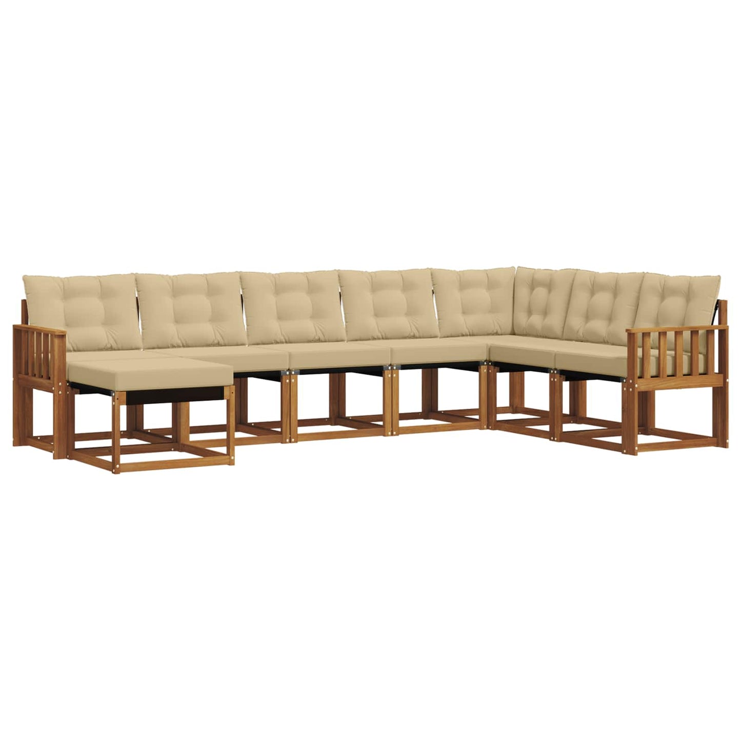 Outdoor-Sofagarnitur 8 stk. Natur und Beige