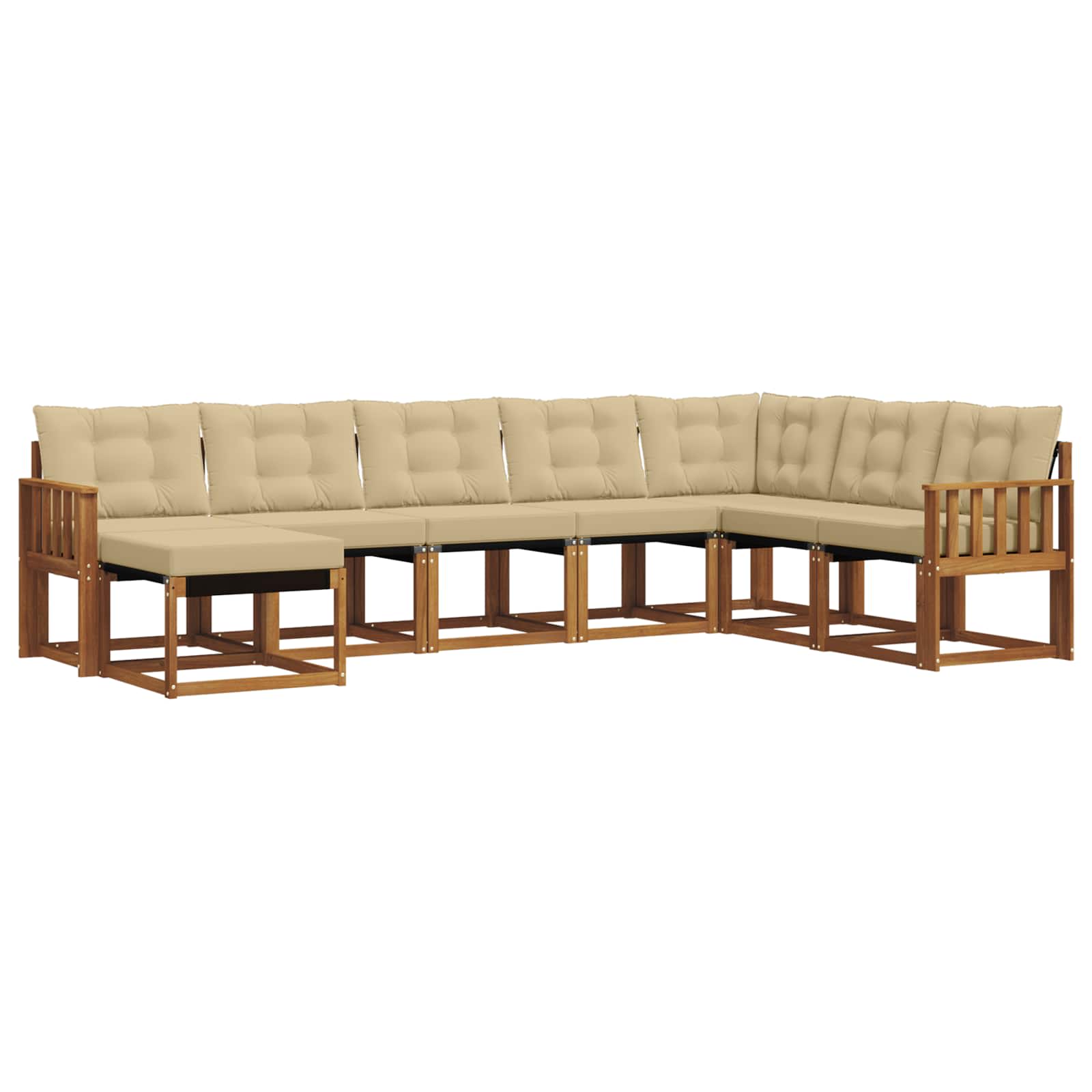 Outdoor-Sofagarnitur 8 stk. Natur und Beige