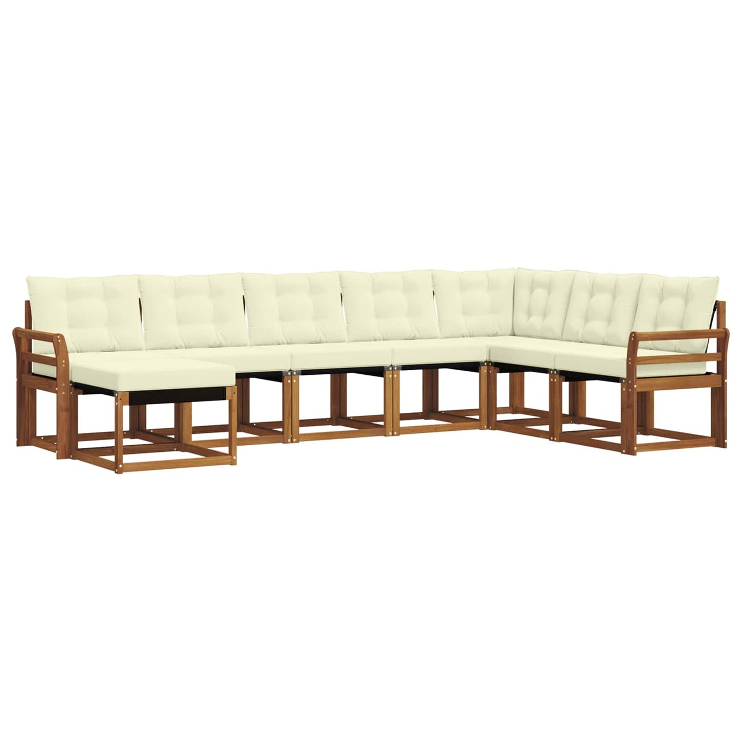 Outdoor-Sofagarnitur 8 stk. Natur und Creme