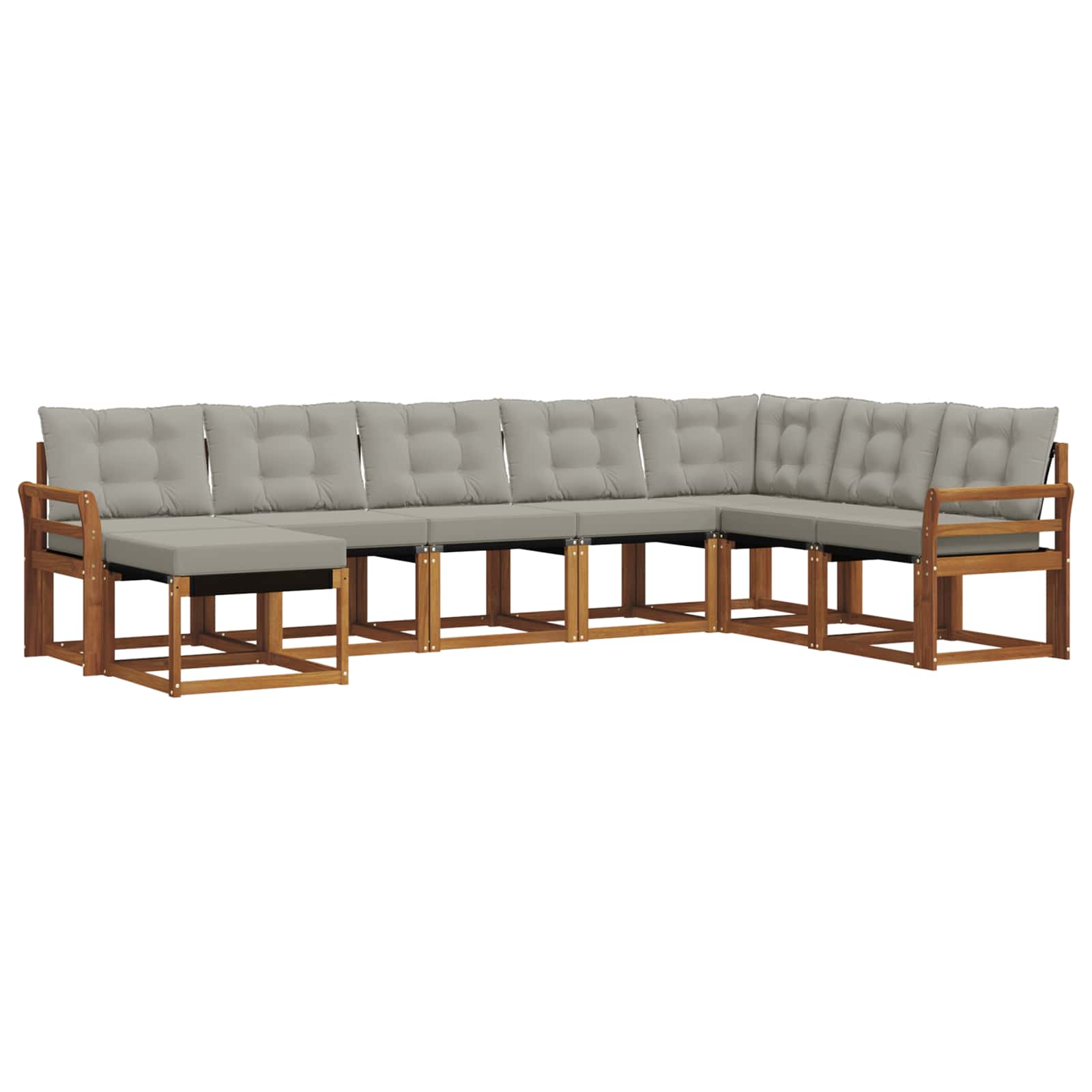 Outdoor-Sofagarnitur mit Kissen 8 pcs Natürlich und Hellgrau