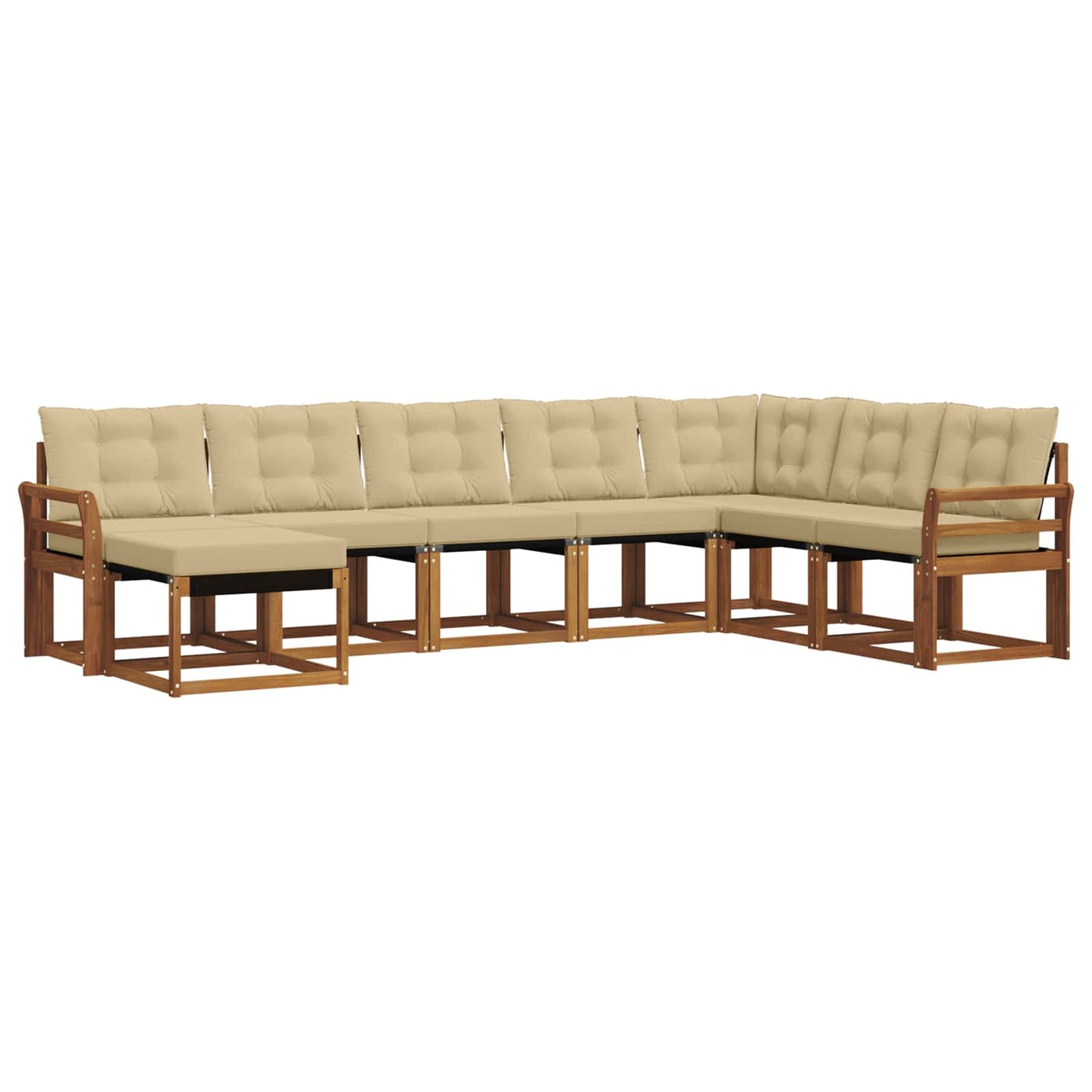 Outdoor-Sofagarnitur 8 stk. Natur und Beige
