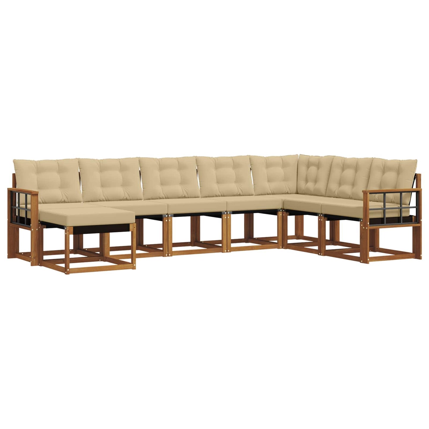 Outdoor-Sofagarnitur 8 stk. Natur und Beige