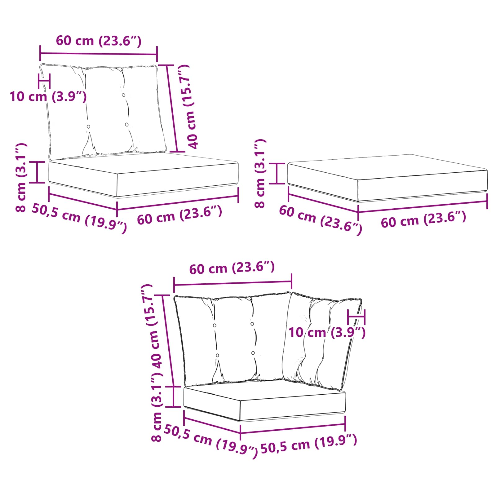 Outdoor-Sofagarnitur 8 stk. Natur und Beige