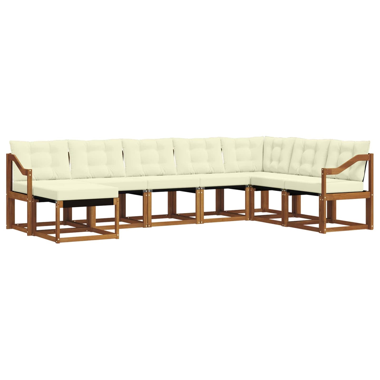 Outdoor-Sofagarnitur mit Kissen 8 pcs Natur und Creme