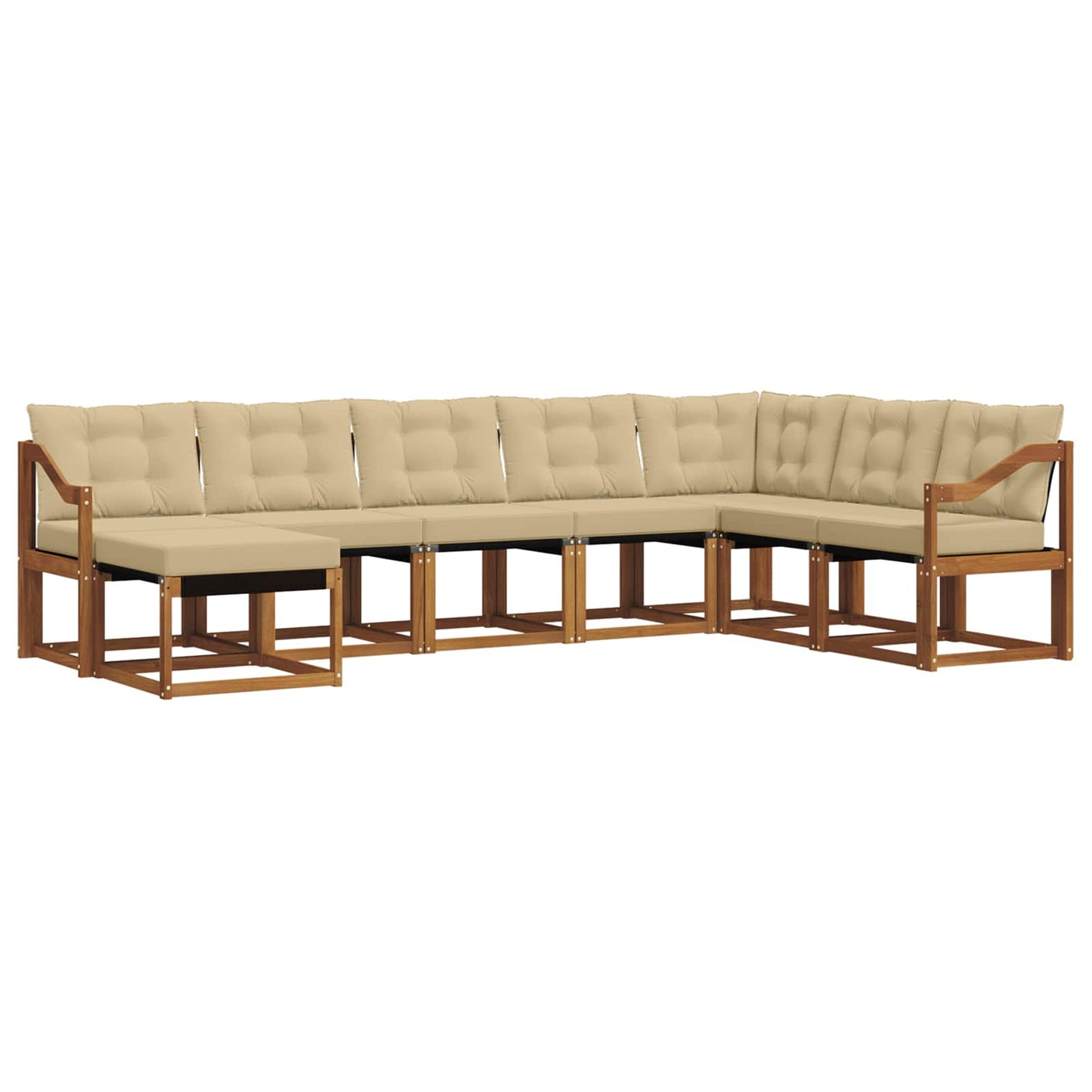 Outdoor-Sofagarnitur 8 stk. Natur und Beige
