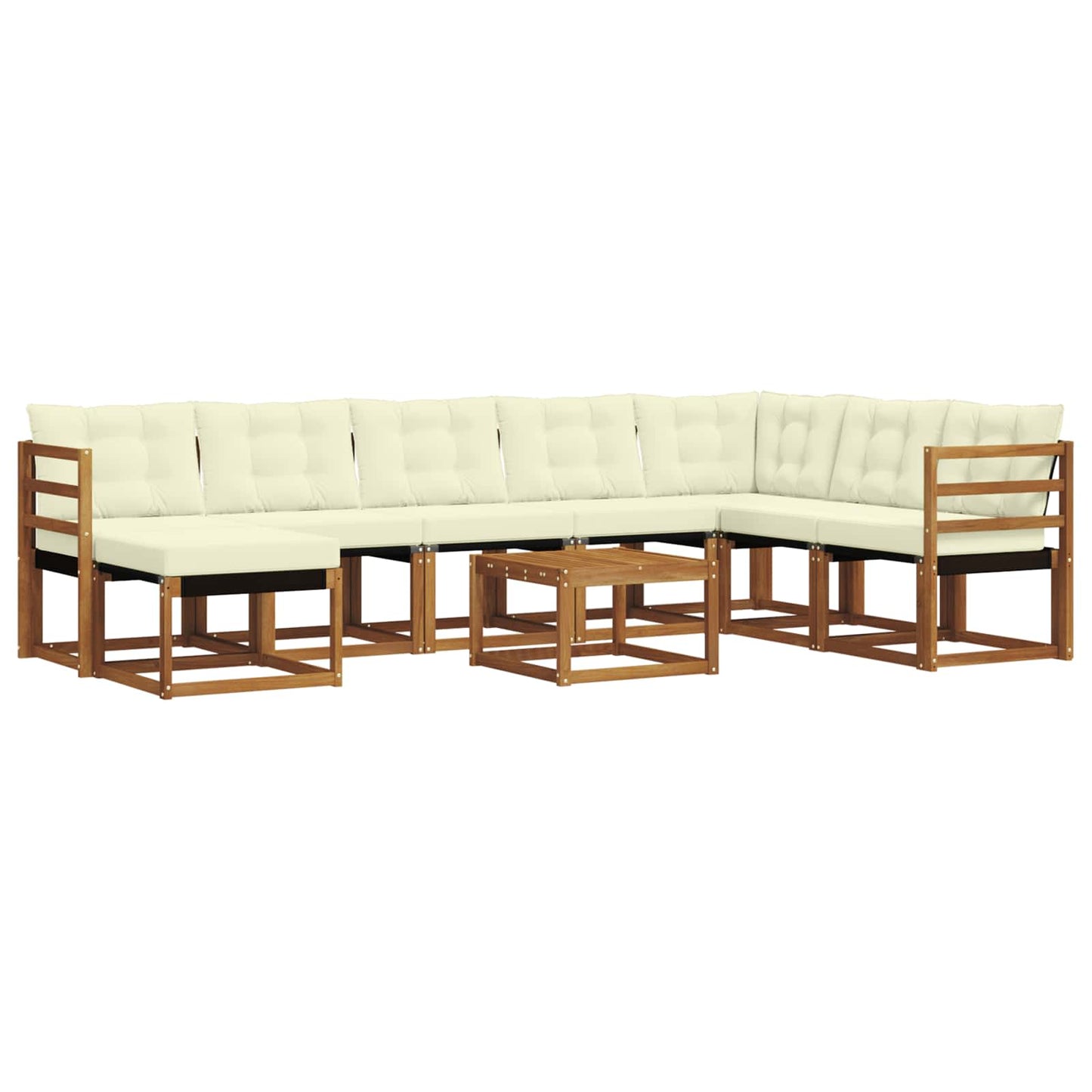 Outdoor-Sofagarnitur 9 stk. Natur und Creme