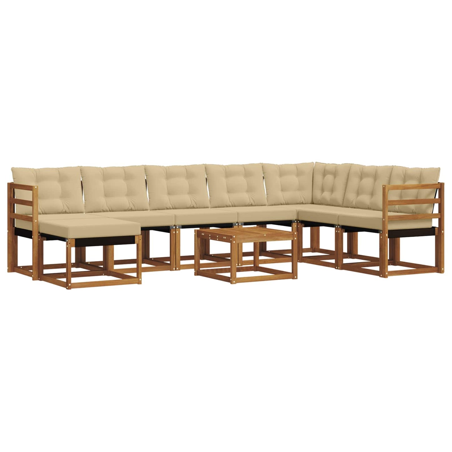 Outdoor-Sofagarnitur 9 stk. Natur und Beige