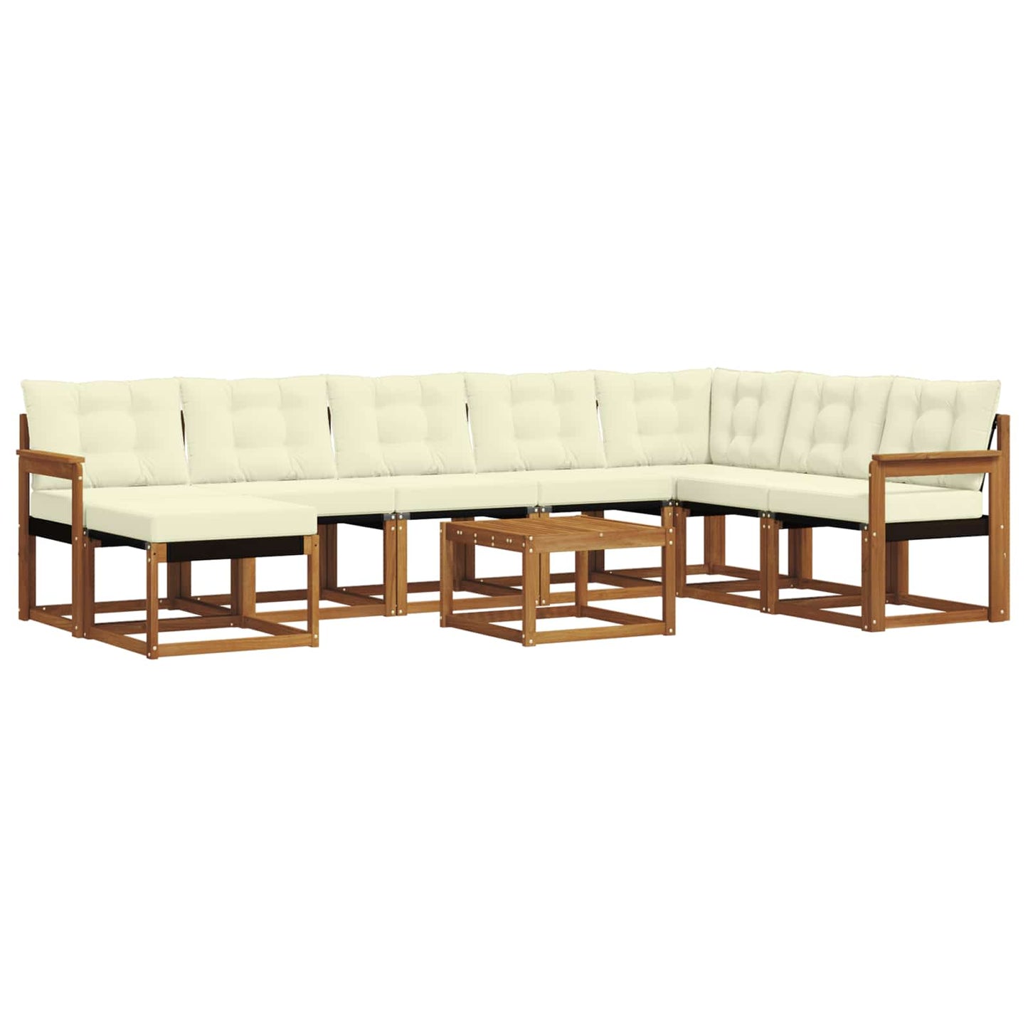 Outdoor-Sofagarnitur 9 Stk. Natur und Creme