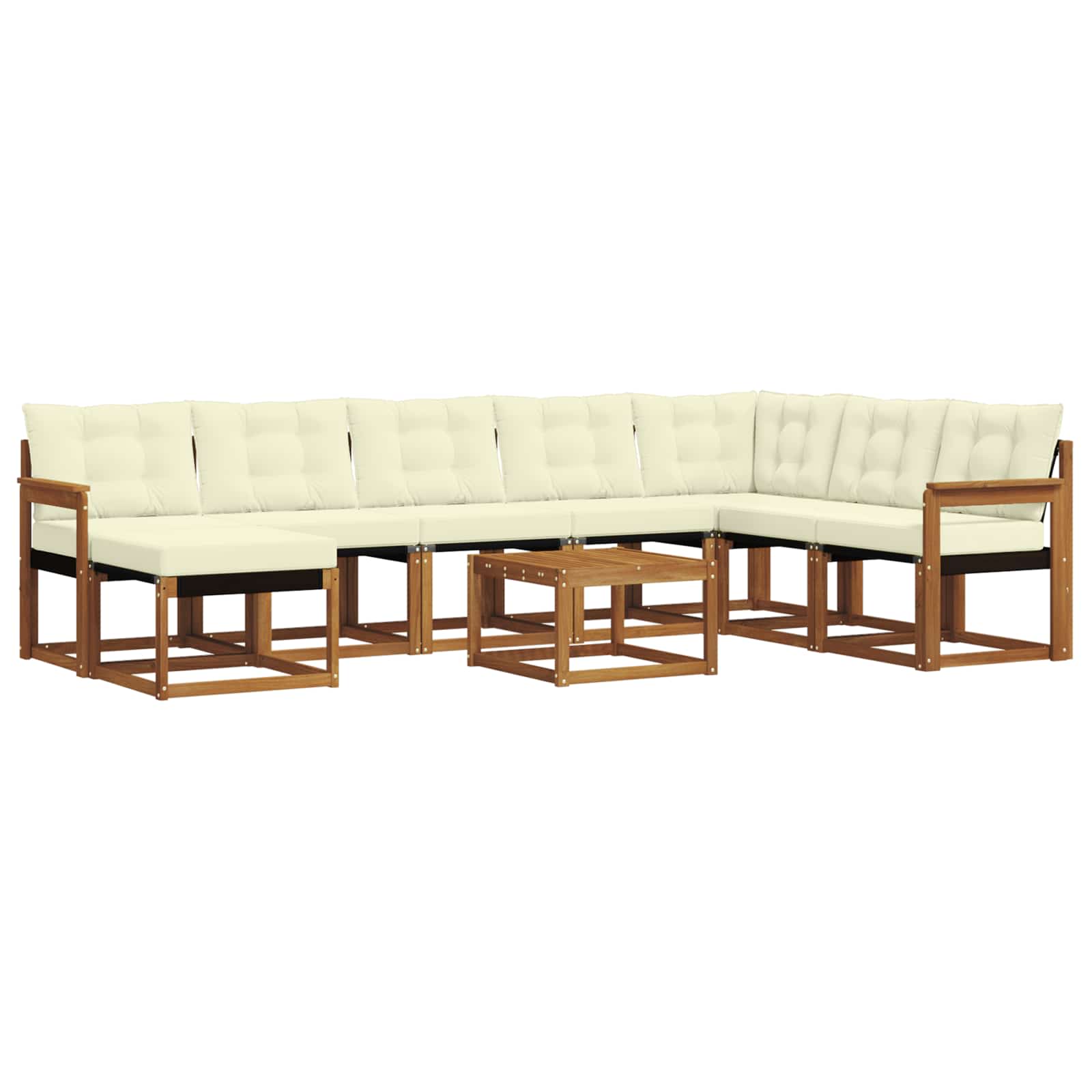 Outdoor-Sofagarnitur 9 Stk. Natur und Creme