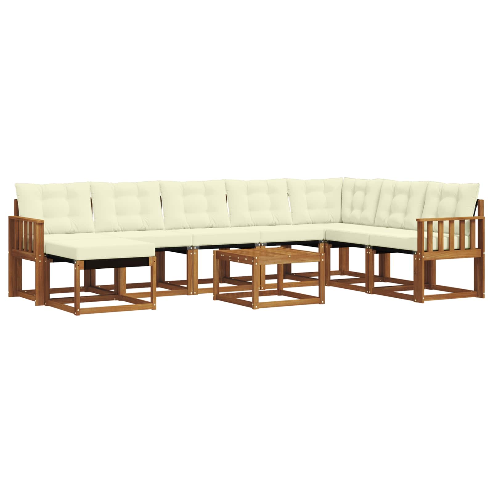 Outdoor-Sofagarnitur 9 Stk. Natur und Creme