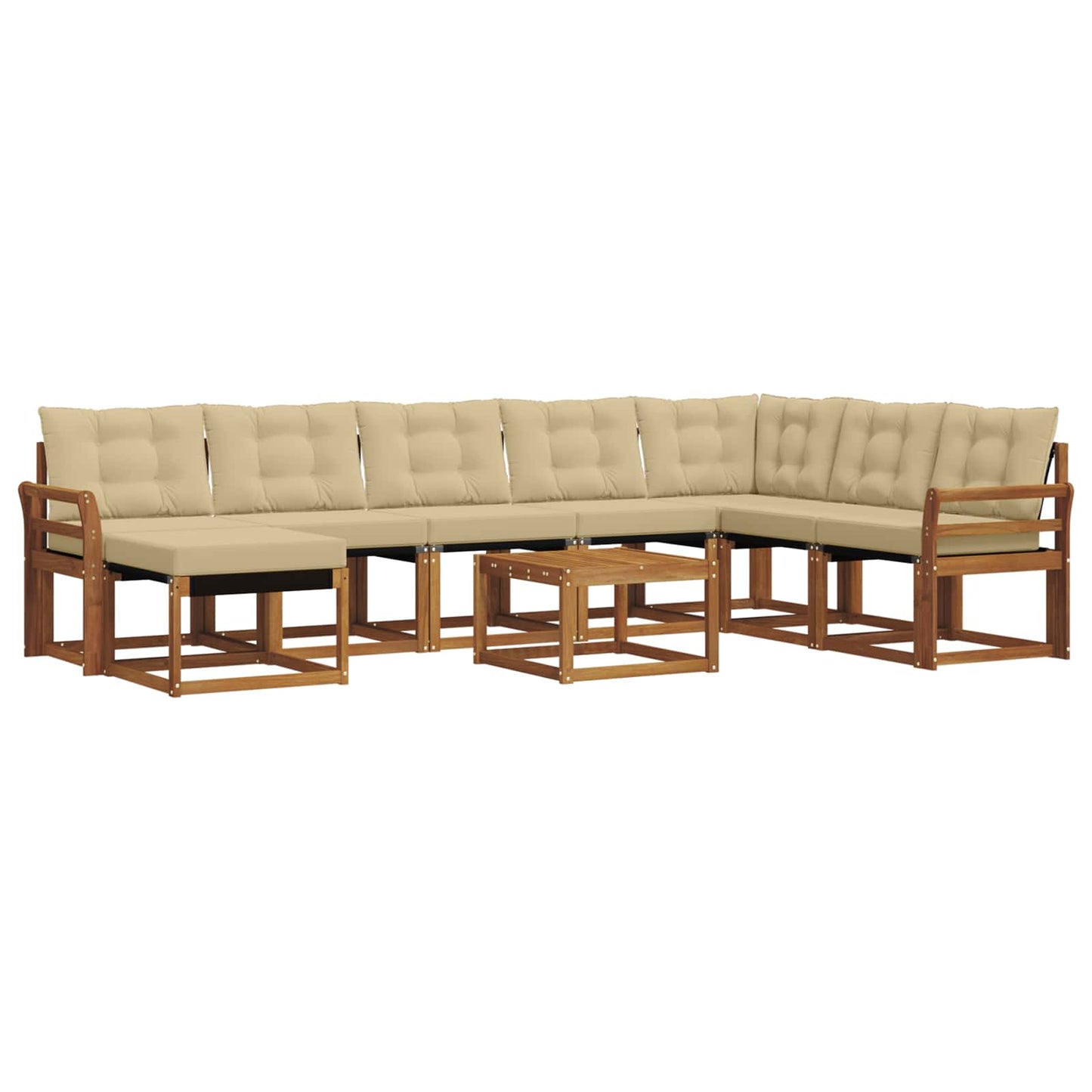 Outdoor-Sofagarnitur 9 stk. Natur und Beige