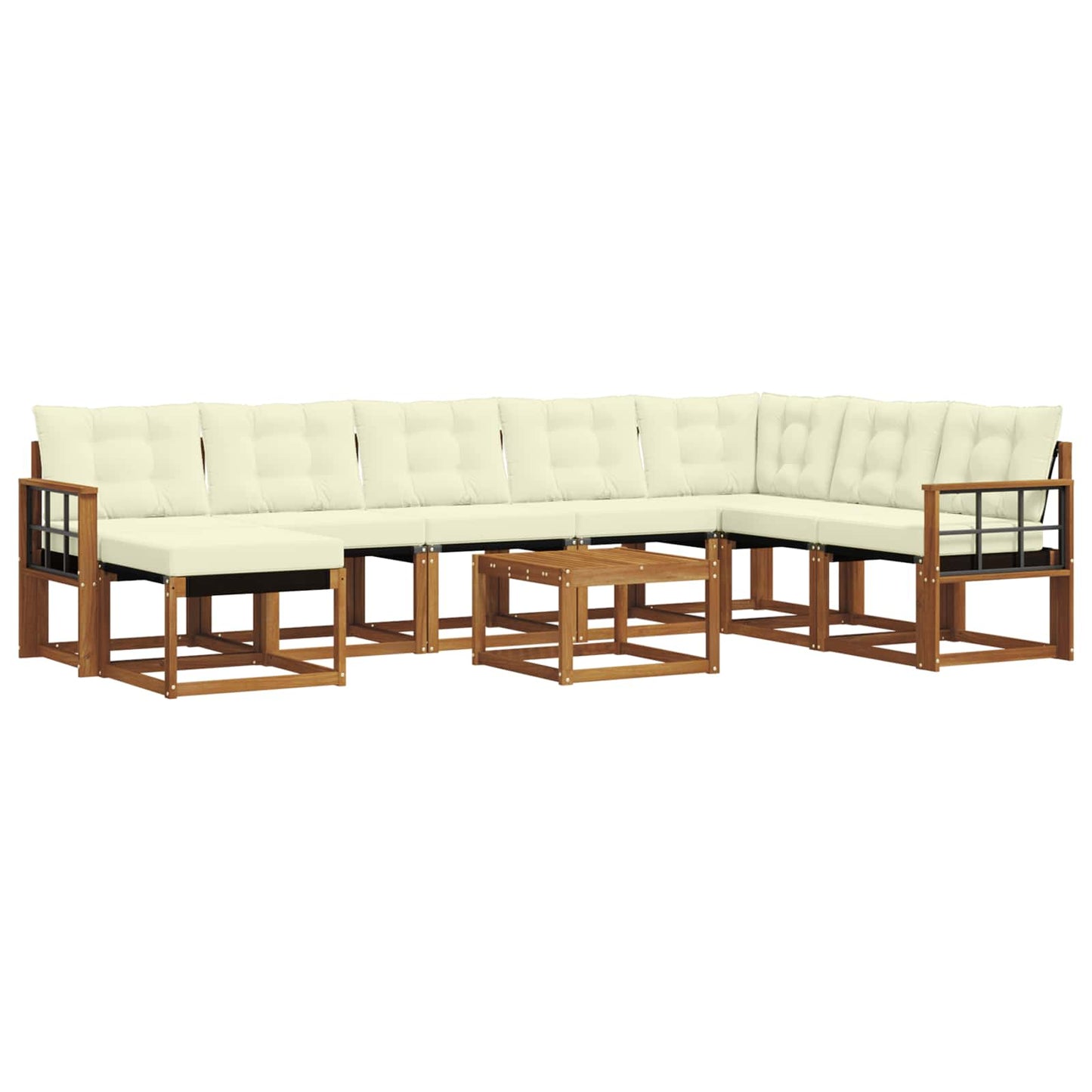 Outdoor-Sofagarnitur 9 Stk. Natur und Creme