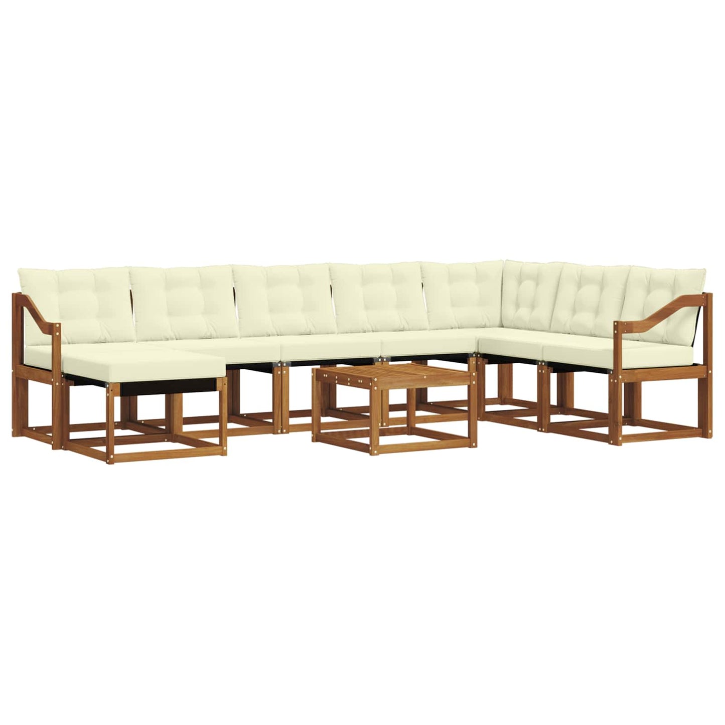 Outdoor-Sofagarnitur 9 Stk. Natur und Creme