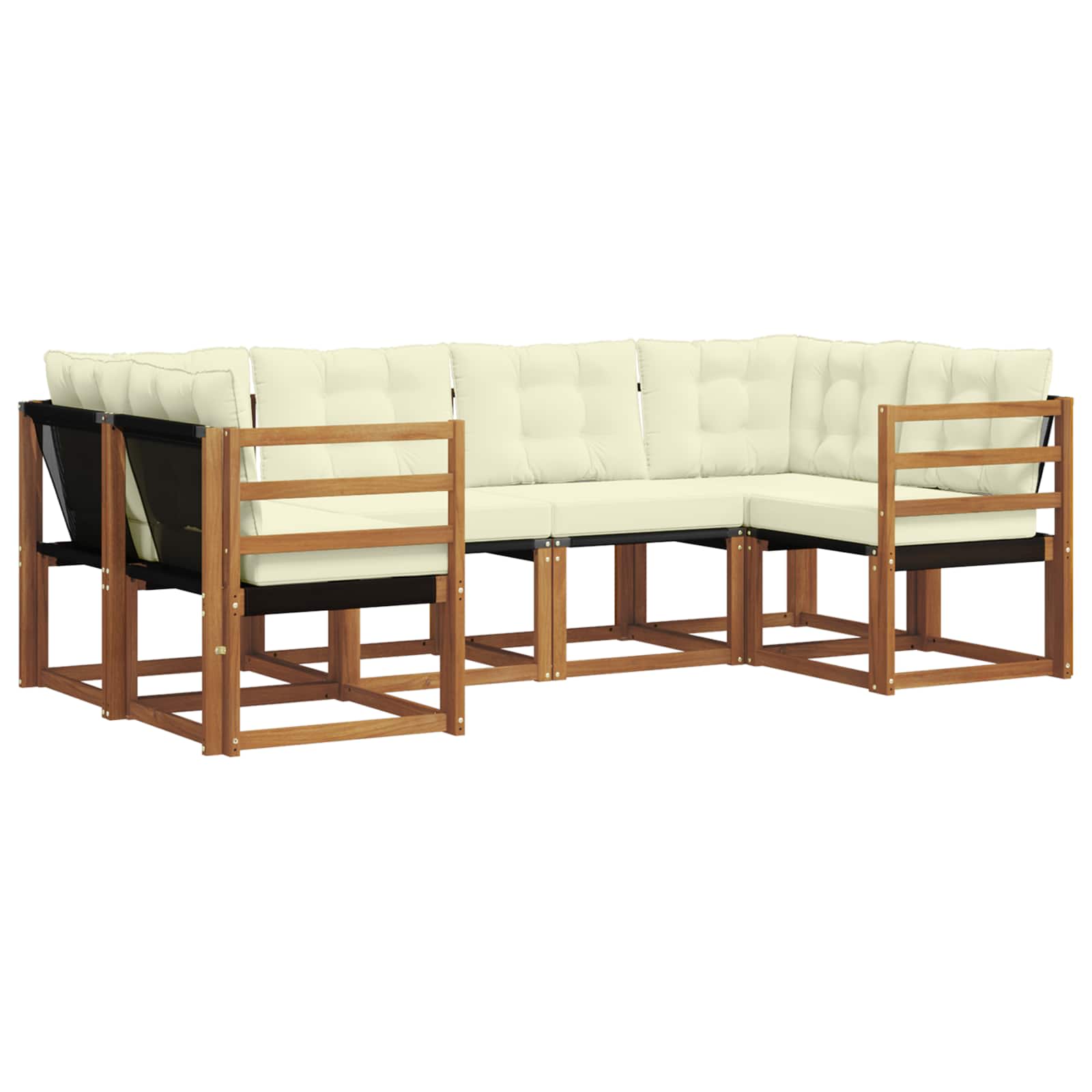 Outdoor-Sofagarnitur 6 stk. Natur und Creme