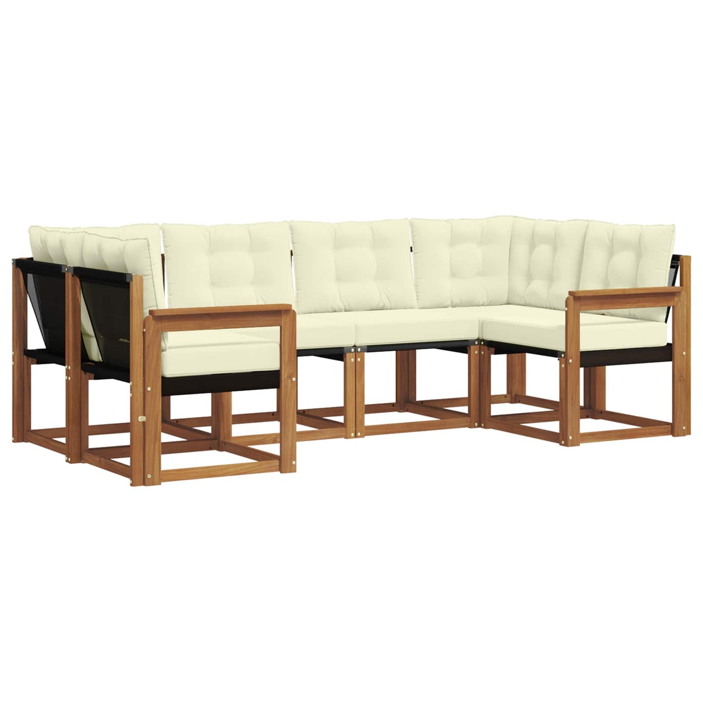 Outdoor-Sofagarnitur 6 stk. Natur und Creme