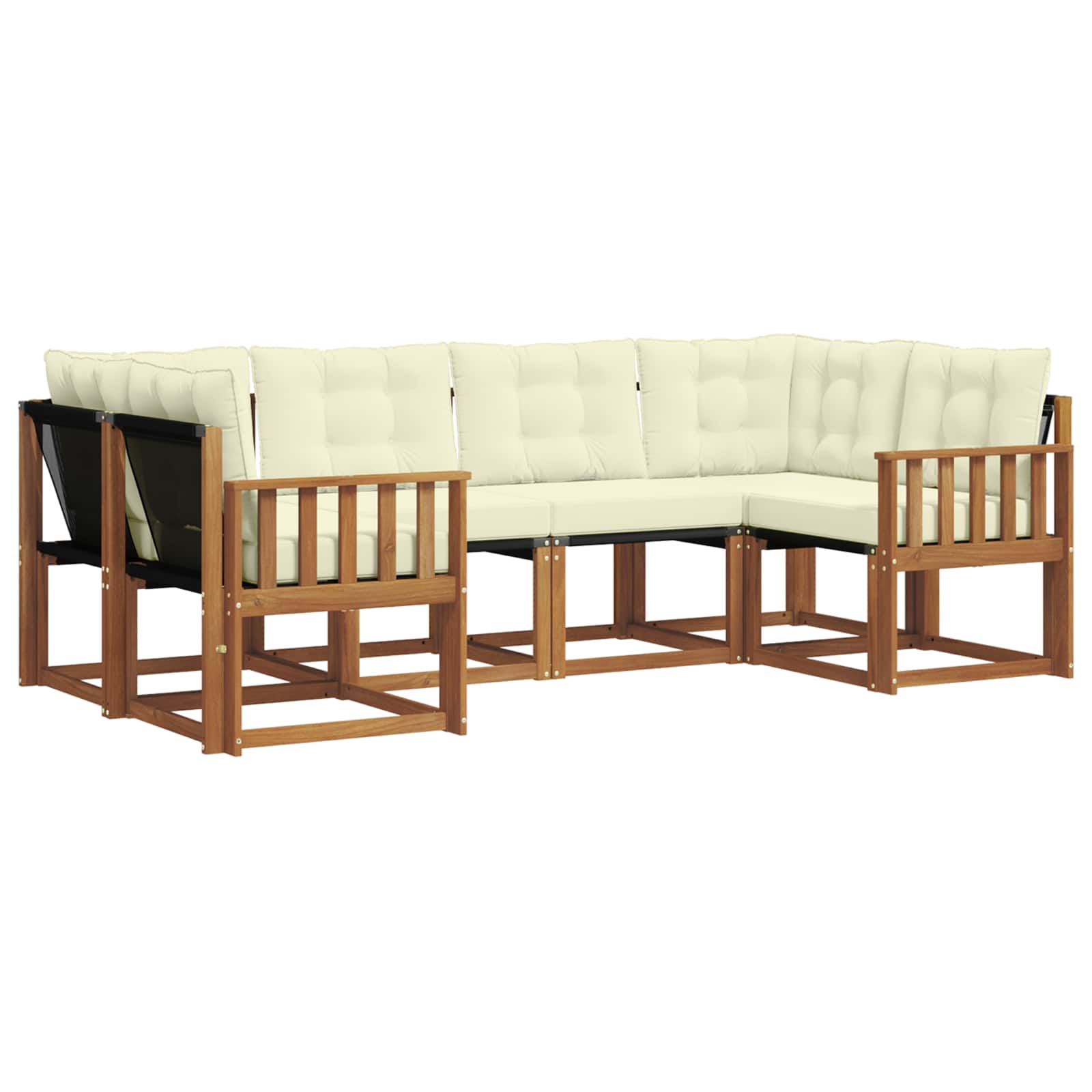 Outdoor-Sofagarnitur 6 stk. Natur und Creme