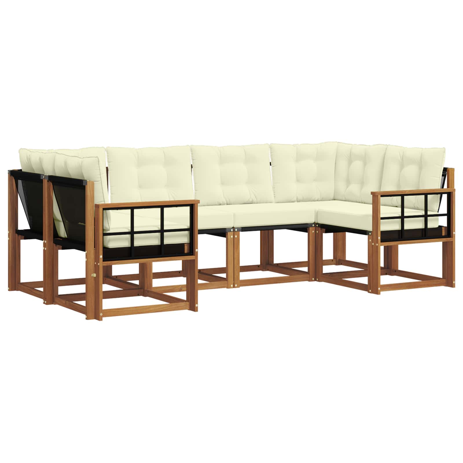 Outdoor-Sofagarnitur 6 stk. Natur und Creme