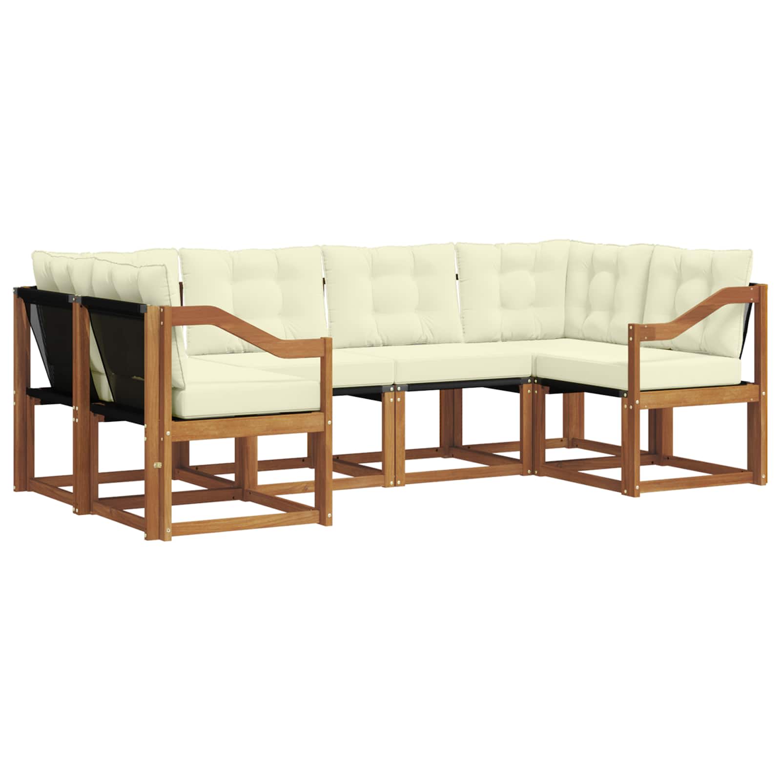 Outdoor-Sofagarnitur 6 stk. Natur und Creme