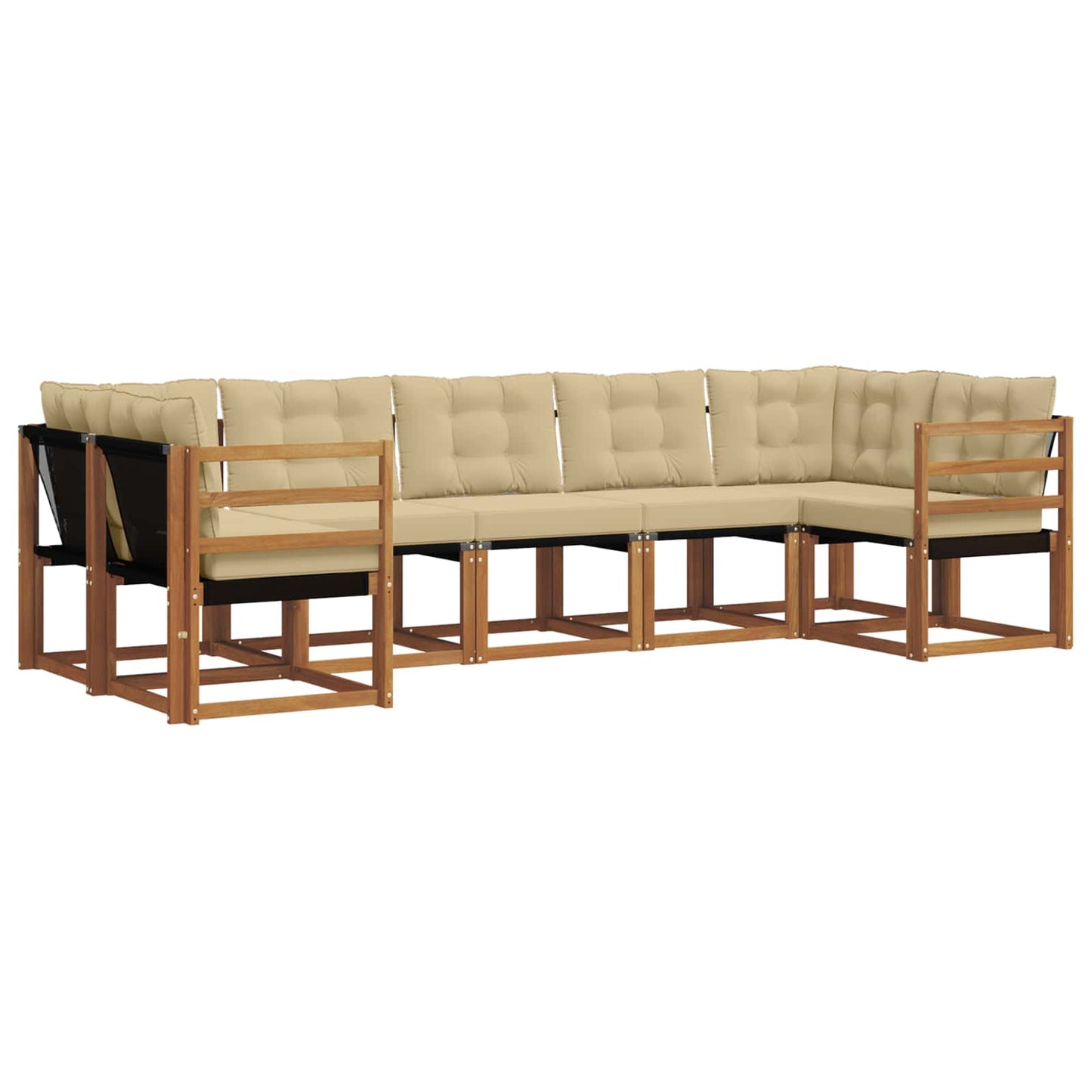 Outdoor-Sofagarnitur 7 stk. Natur und Beige