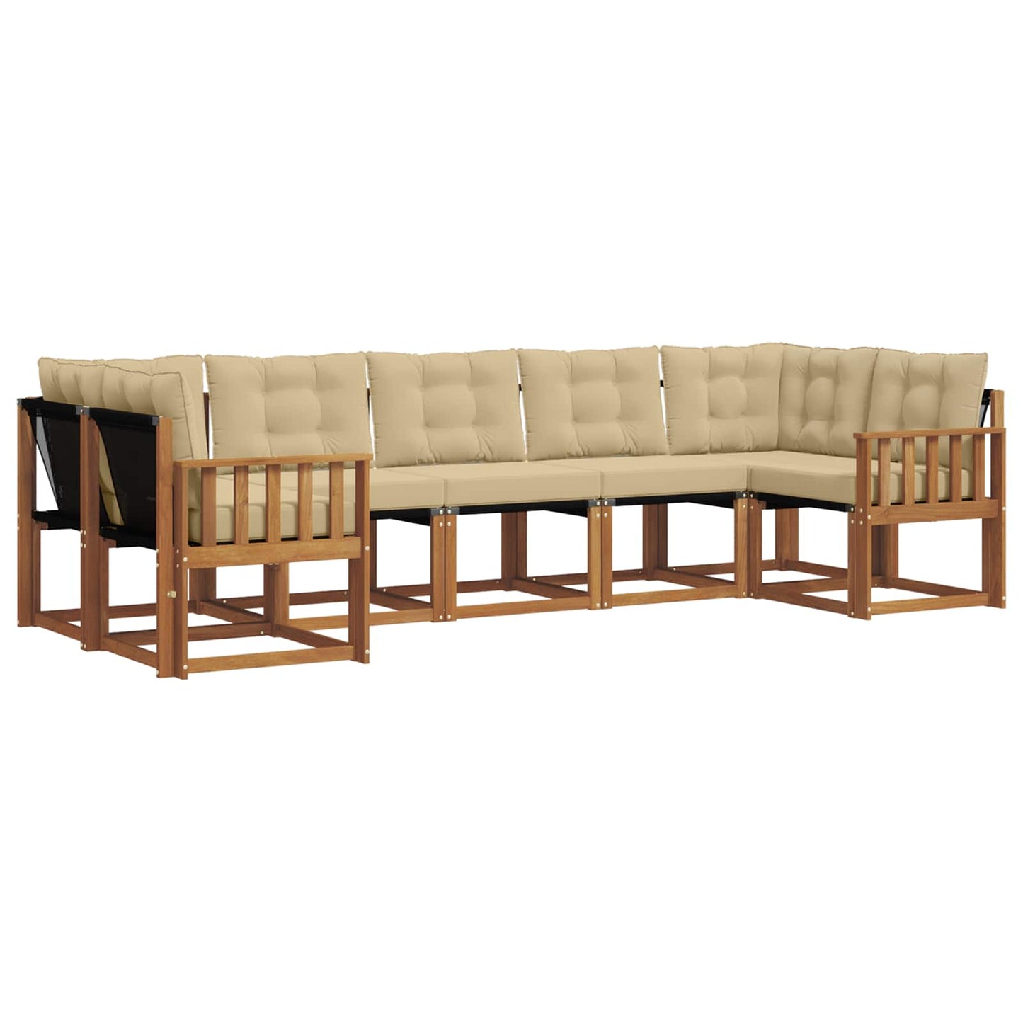 Outdoor-Sofagarnitur mit Kissen 7 pcs Natur und Beige