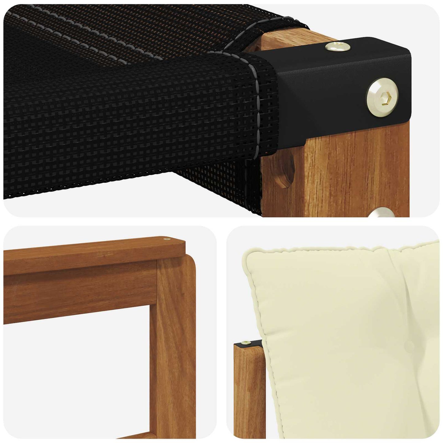 Outdoor-Sofagarnitur 9 stk. Natur und Creme