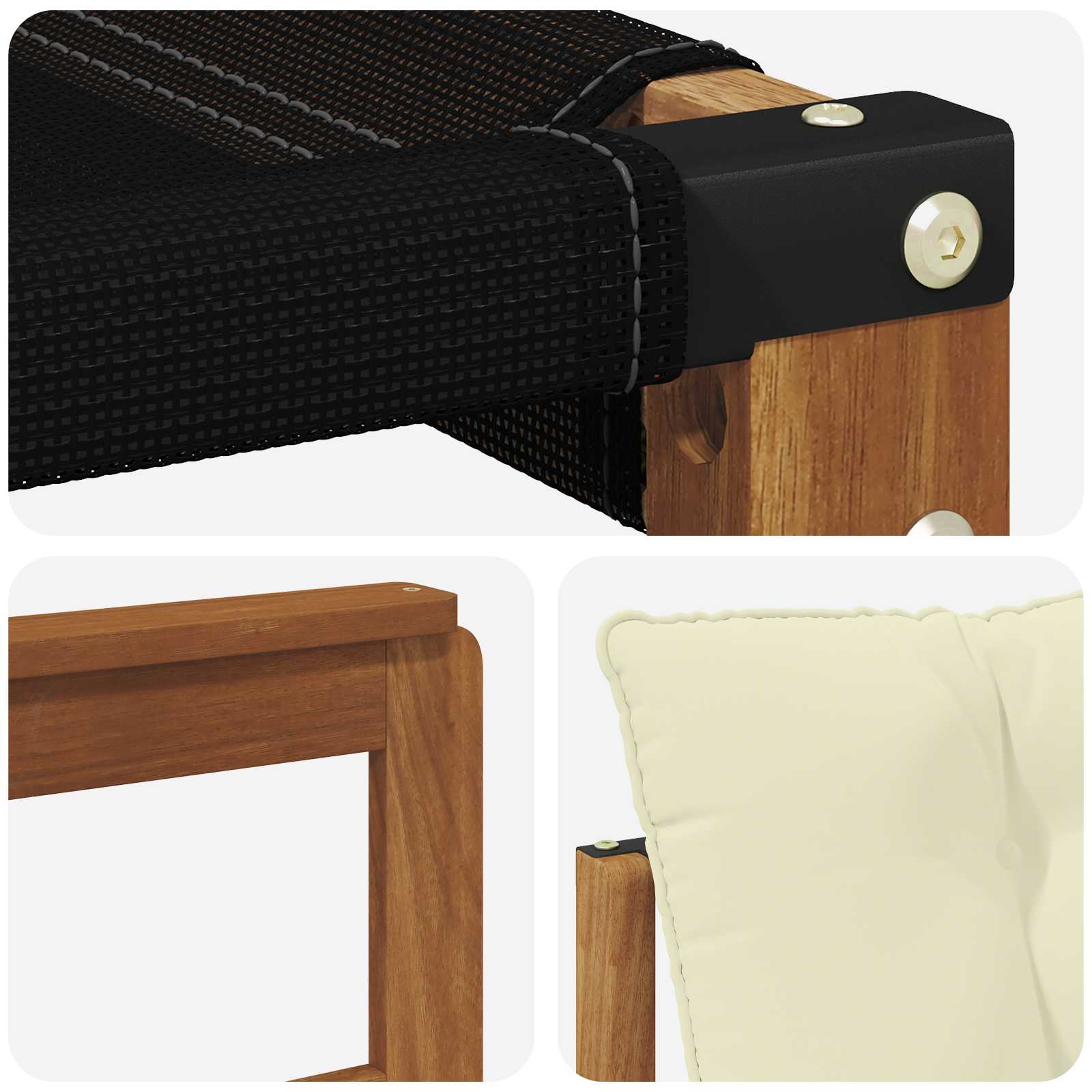 Outdoor-Sofagarnitur 9 stk. Natur und Creme