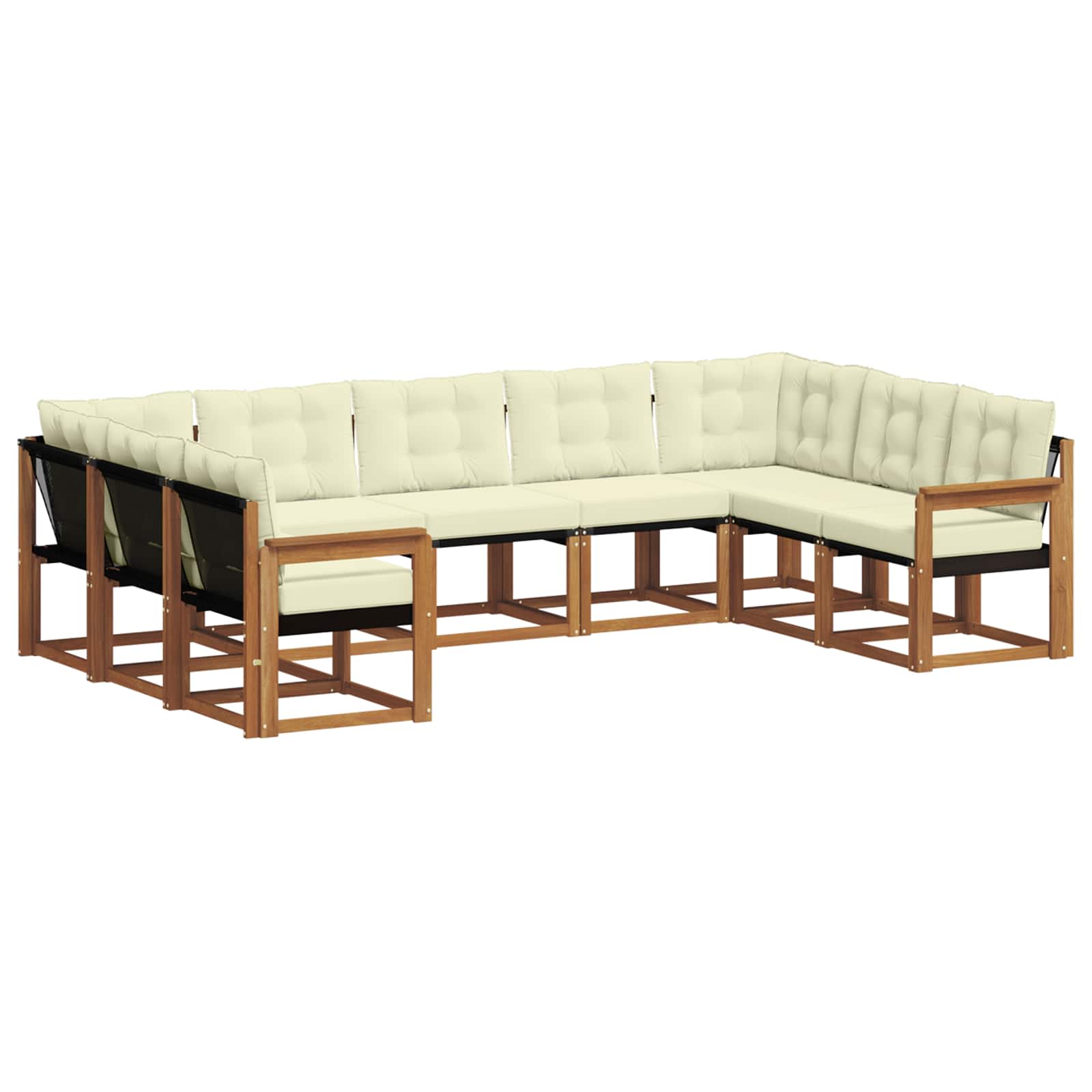 Outdoor-Sofagarnitur 9 stk. Natur und Creme
