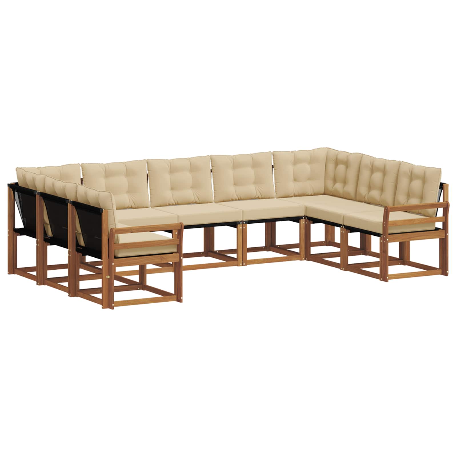 Outdoor-Sofagarnitur 9 stk. Natur und Beige
