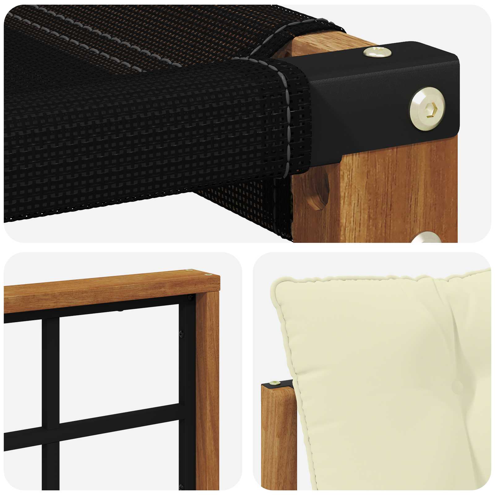 Outdoor-Sofagarnitur 9 stk. Natur und Creme